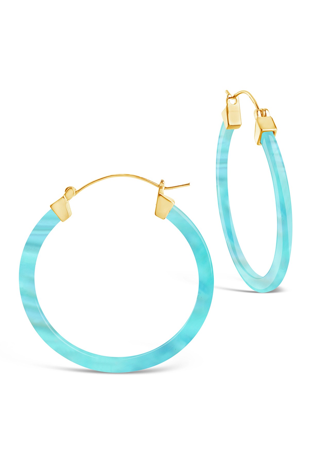 14K Gold Sea Glass Resin Hoop Earrings Sterling Forever