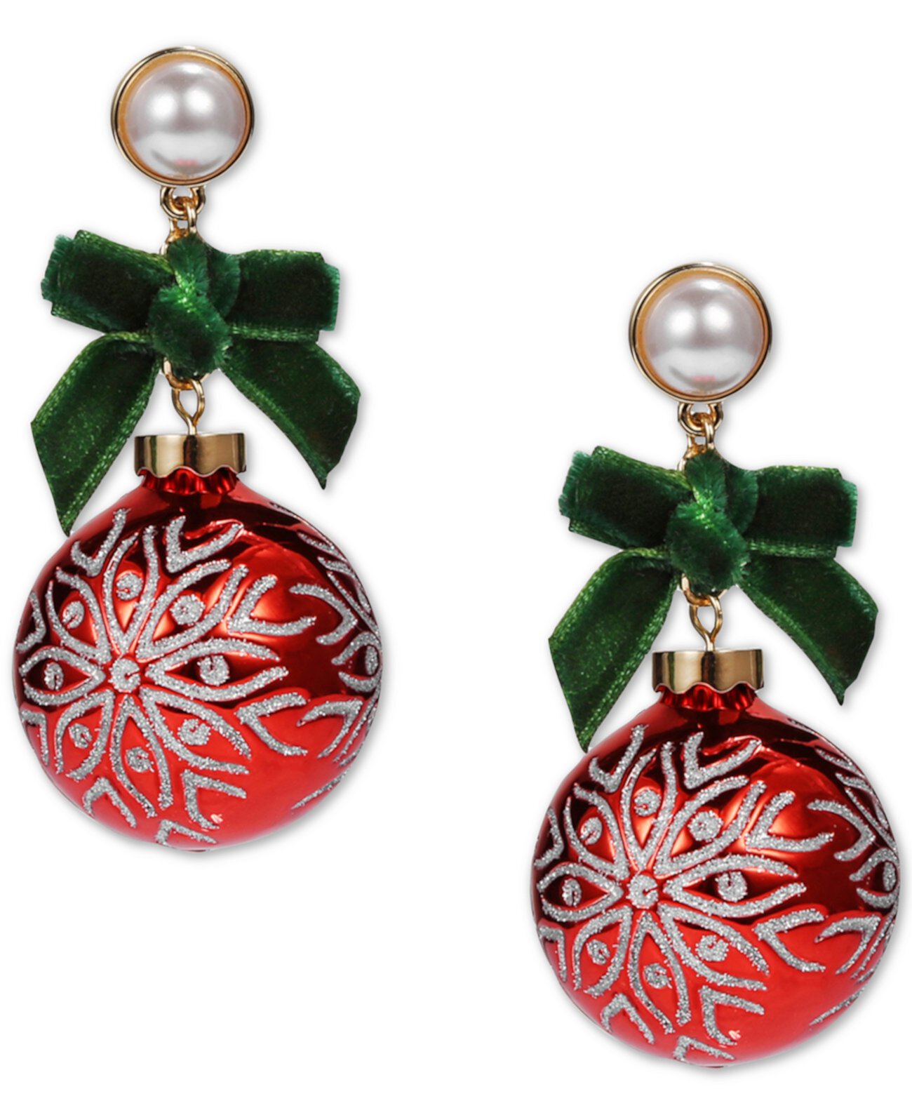 INC Two-Tone Imitation Pearl & Bow Ornament Drop Earrings, Created for Macy's INC International Concepts