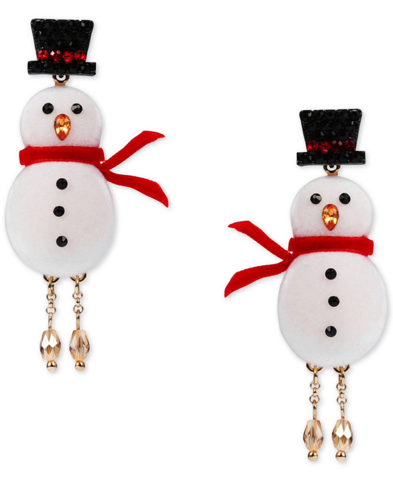 INC Gold-Tone Crystal Snowman Linear Drop Earrings, Created for Macy's INC International Concepts
