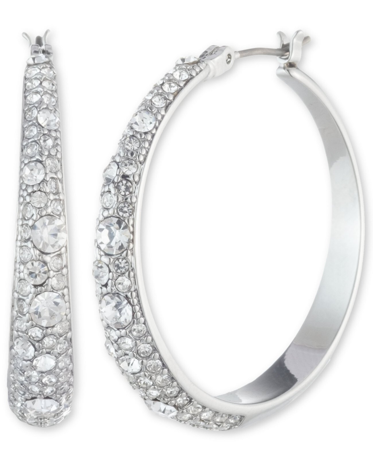 Серьги-кольца среднего размера с рассеянными кристаллами, 1,3 " Givenchy