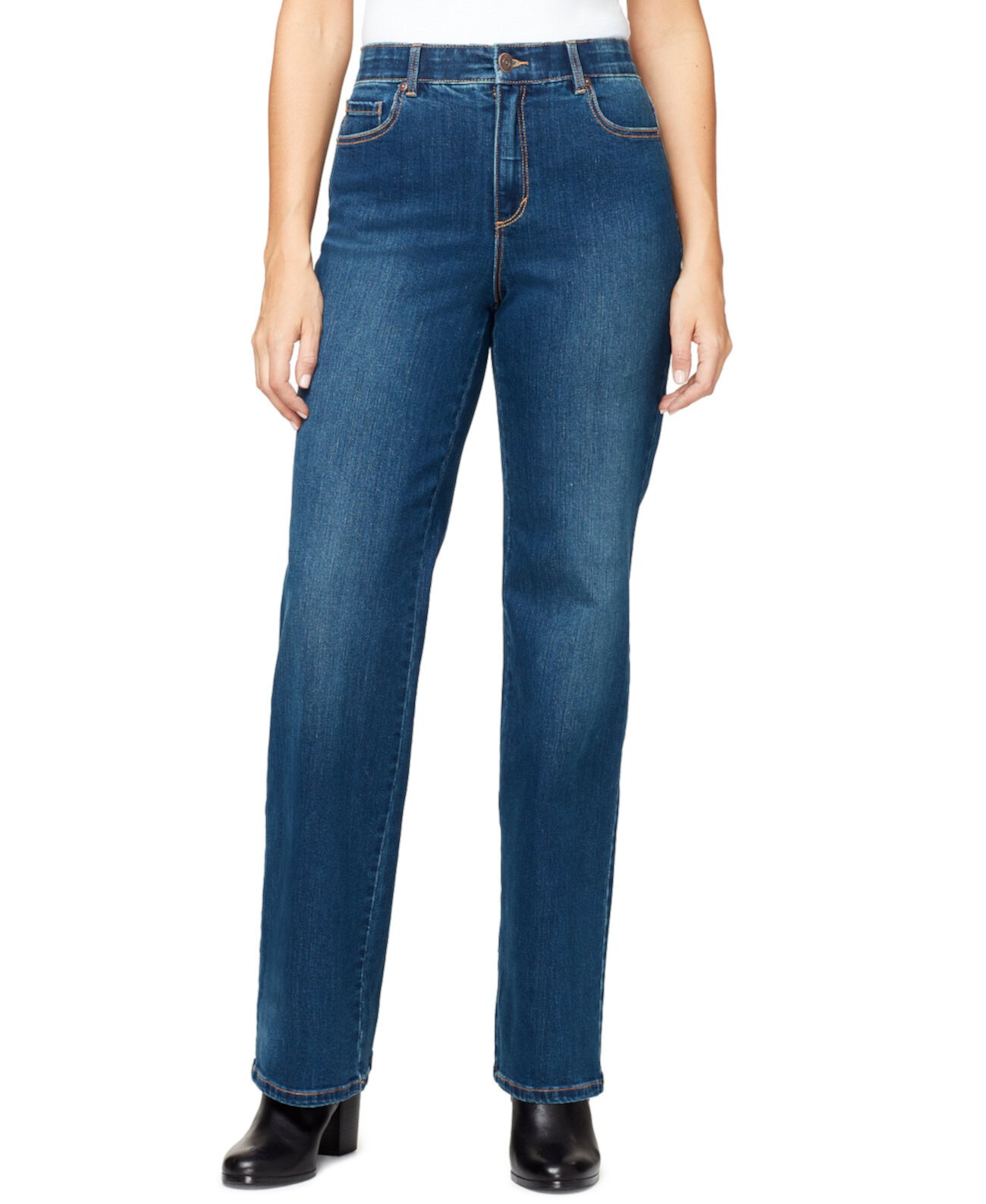 Свободные прямые джинсы Petite с высокой посадкой в шортах Petite & Petite Gloria Vanderbilt