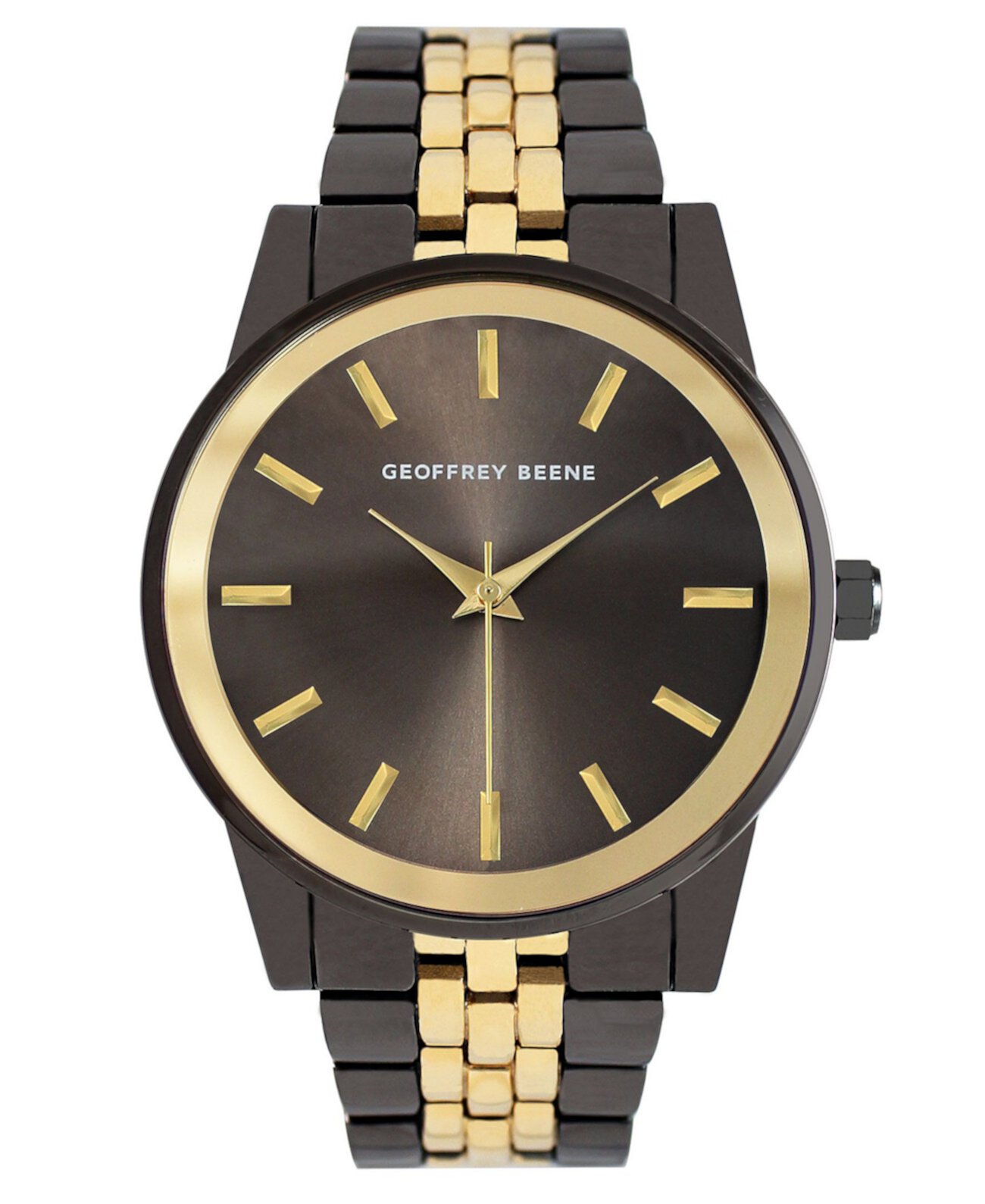 Мужские золотые часы с браслетом из металлического сплава Gunemetal, 40 мм Geoffrey Beene