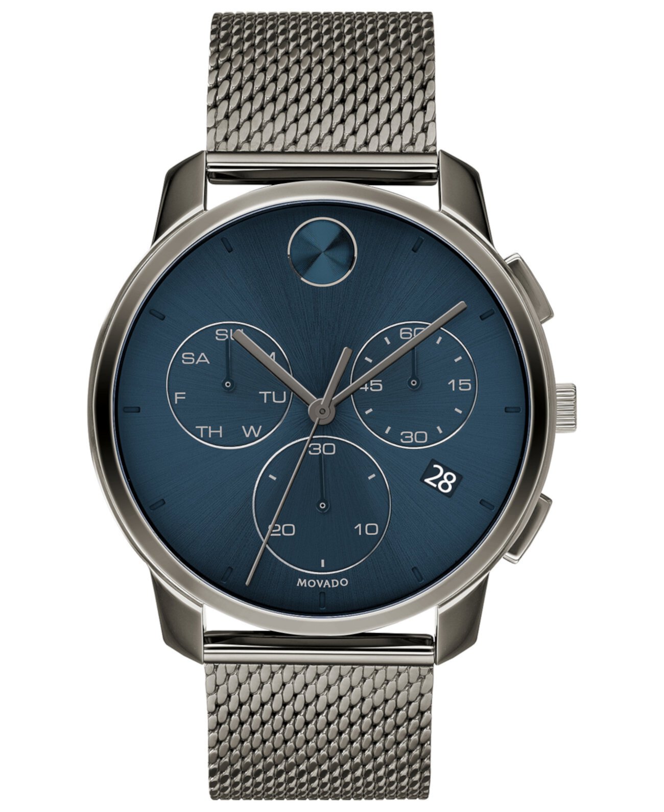 Мужские швейцарские часы с хронографом BOLD, серые, с браслетом из нержавеющей стали, 42 мм Movado