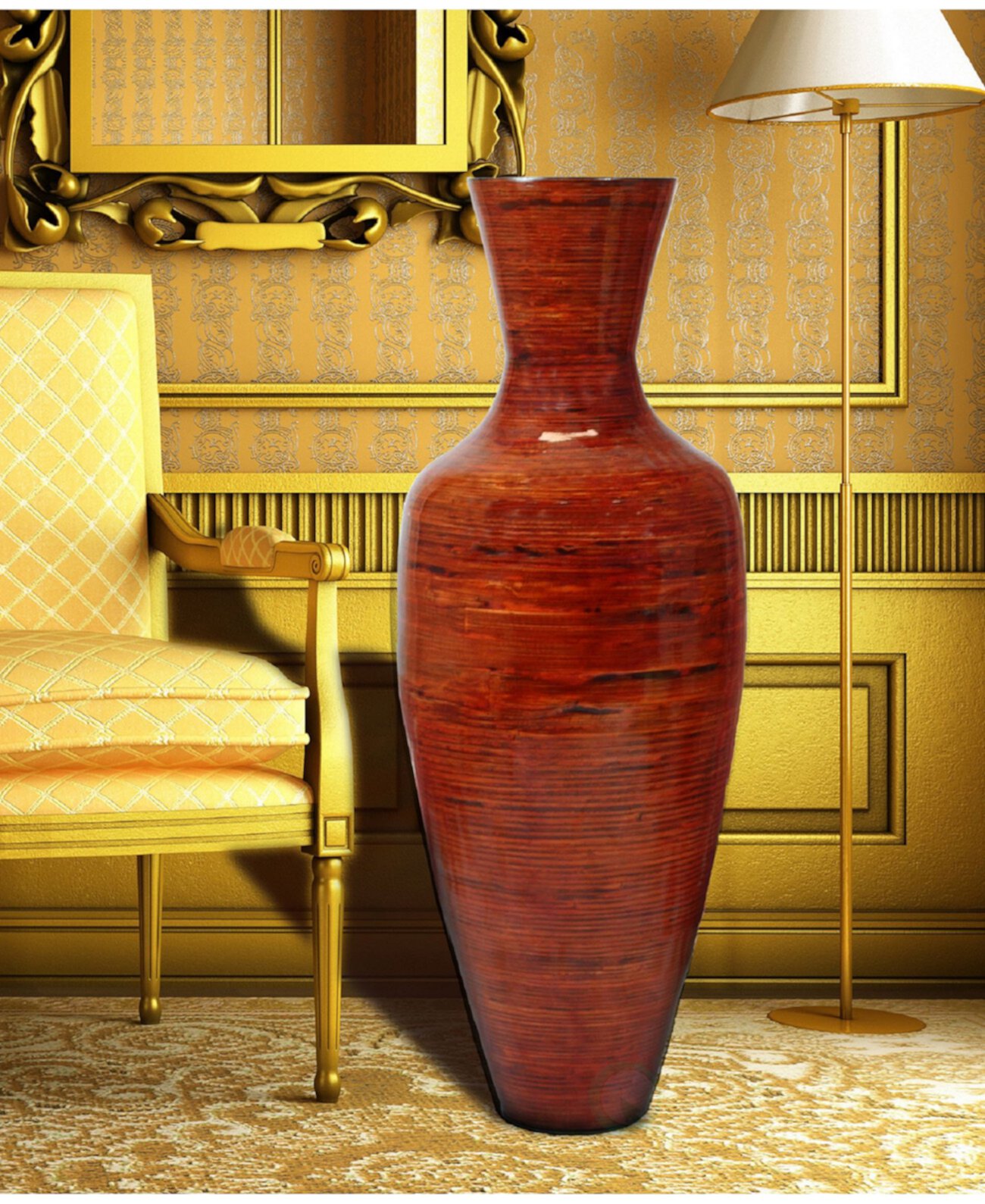 красные вазы для декора интерьера