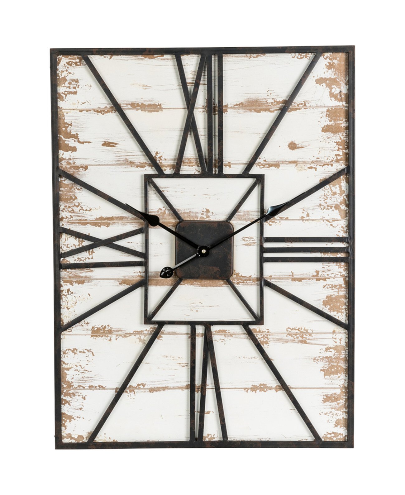 Негабаритные деревянные настенные часы в фермерском доме Glitzhome