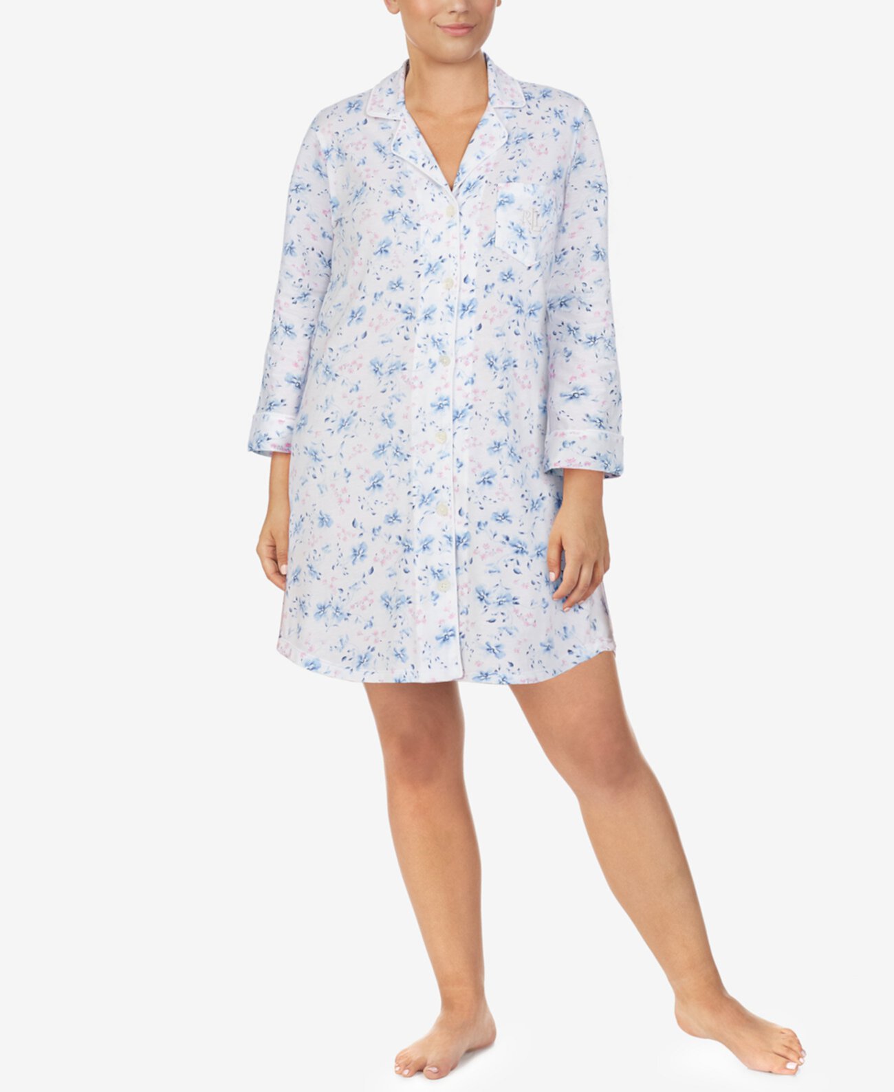 Plus Size Button-Front Sleep Shirt Ralph Lauren