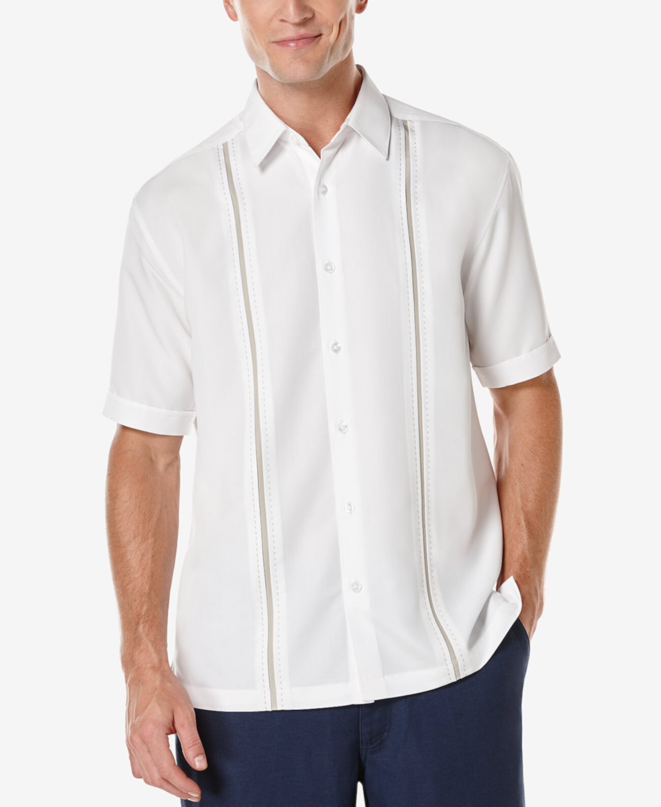 Мужская рубашка с коротким рукавом с контрастной строчкой Cubavera