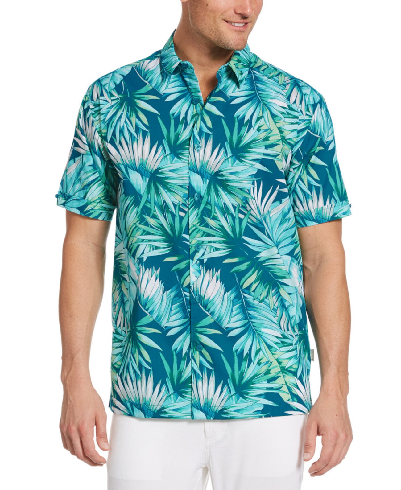 Men's Big & Tall Tropical-Print Shirt Cubavera
