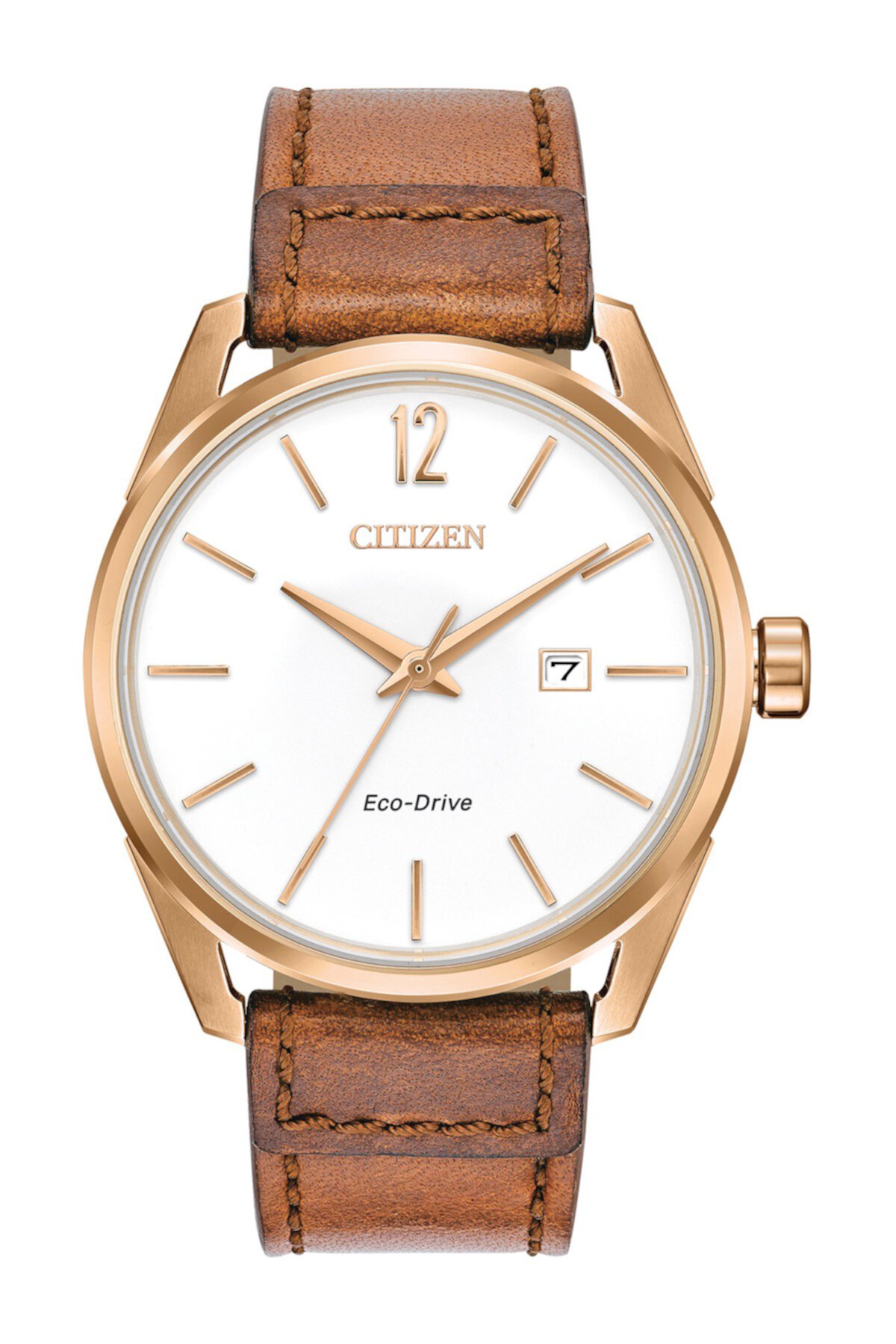 Men's Leather Strap Watch, 42mm Citizen