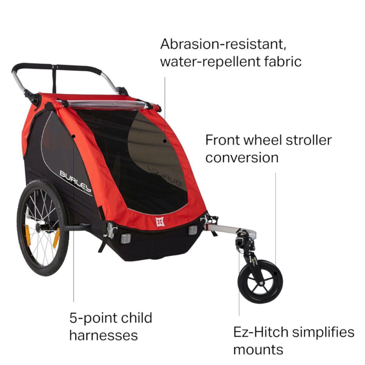 Burley Honey Bee 2-Seat Bike Trailer & Stroller Burley