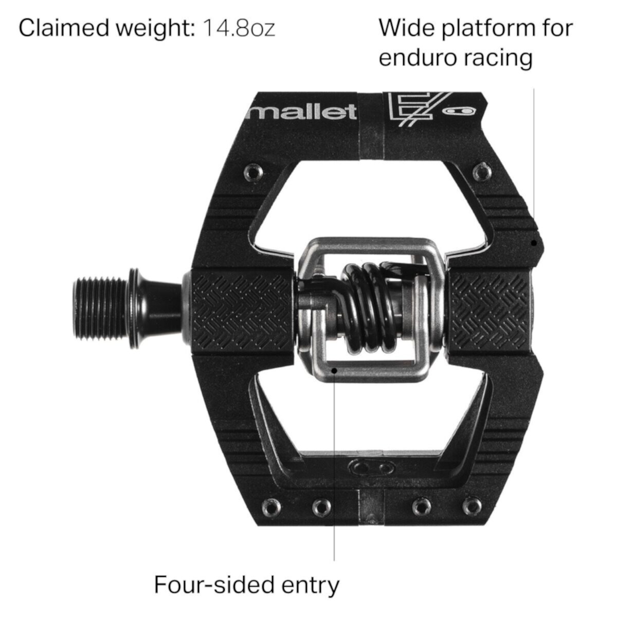 Педали Mallet Enduro для велосипедов с подвижной платформой и четырёхсторонним входом Crank Brothers