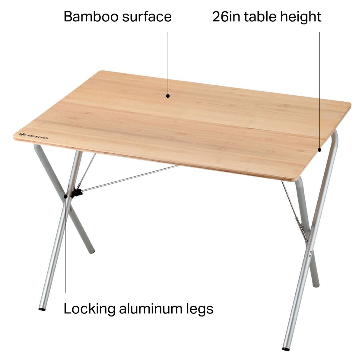 Складной стол Single Action для кемпинга с бамбуковой поверхностью и алюминиевыми ножками Snow Peak