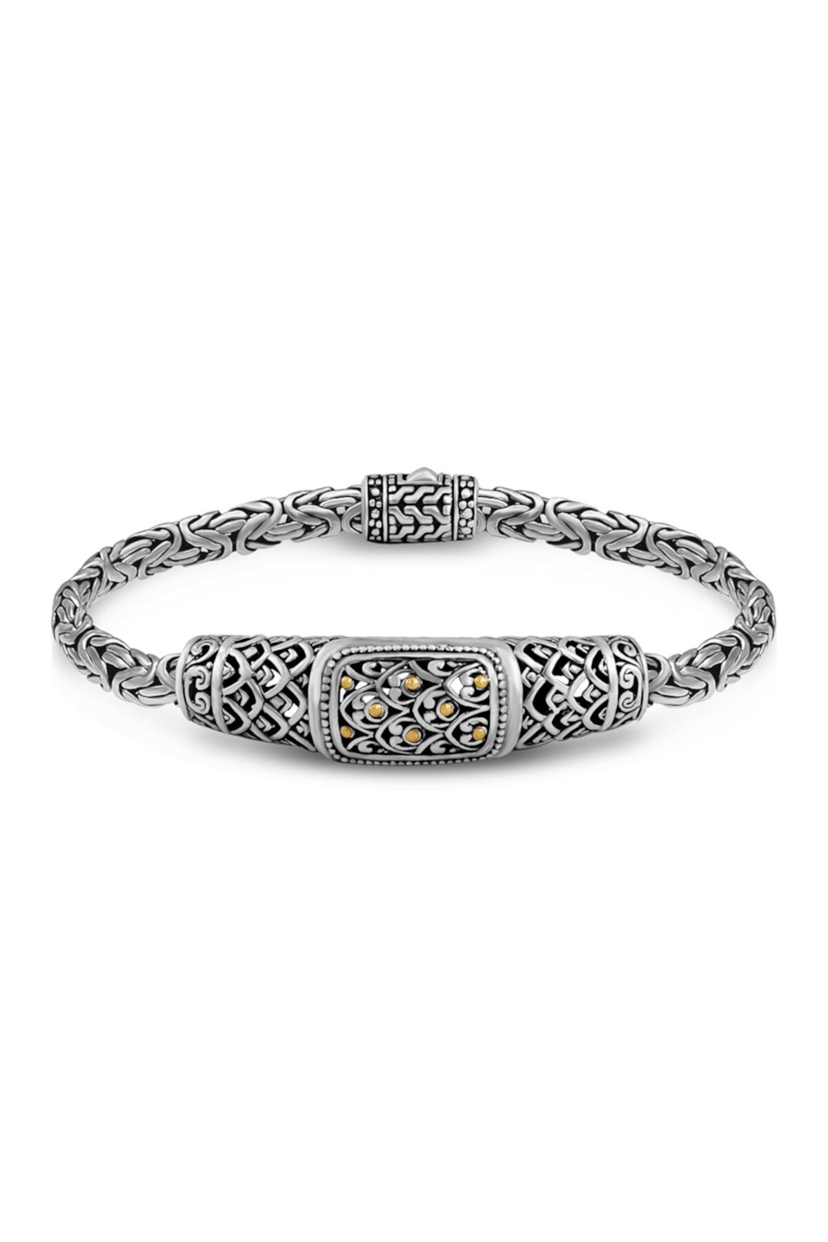 Серебряный браслет-цепочка из балийской филигранной византийской овальной кожи дракона из стерлингового серебра DEVATA
