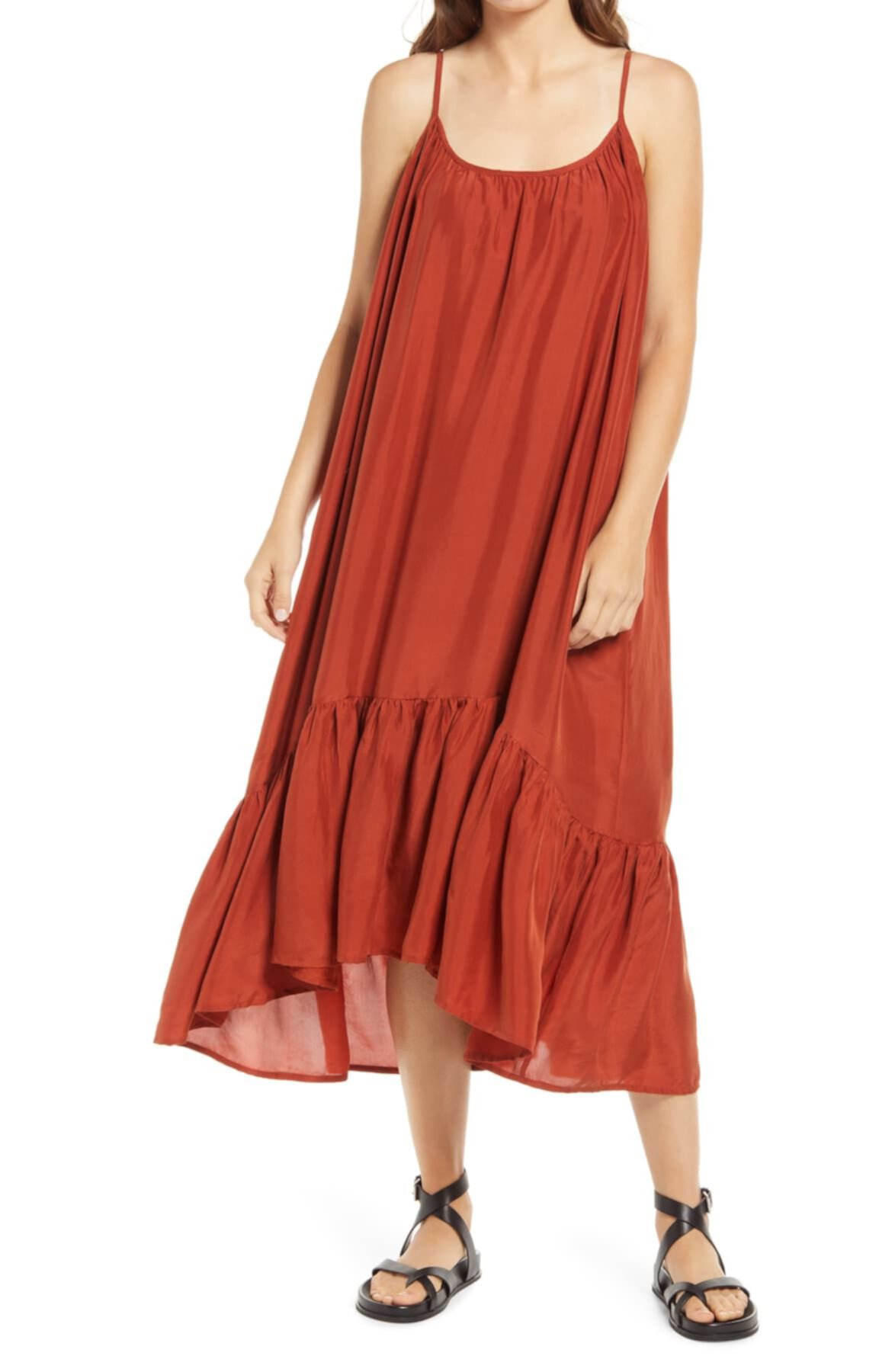 Paola Sleeveless Silk Dress AllSaints
