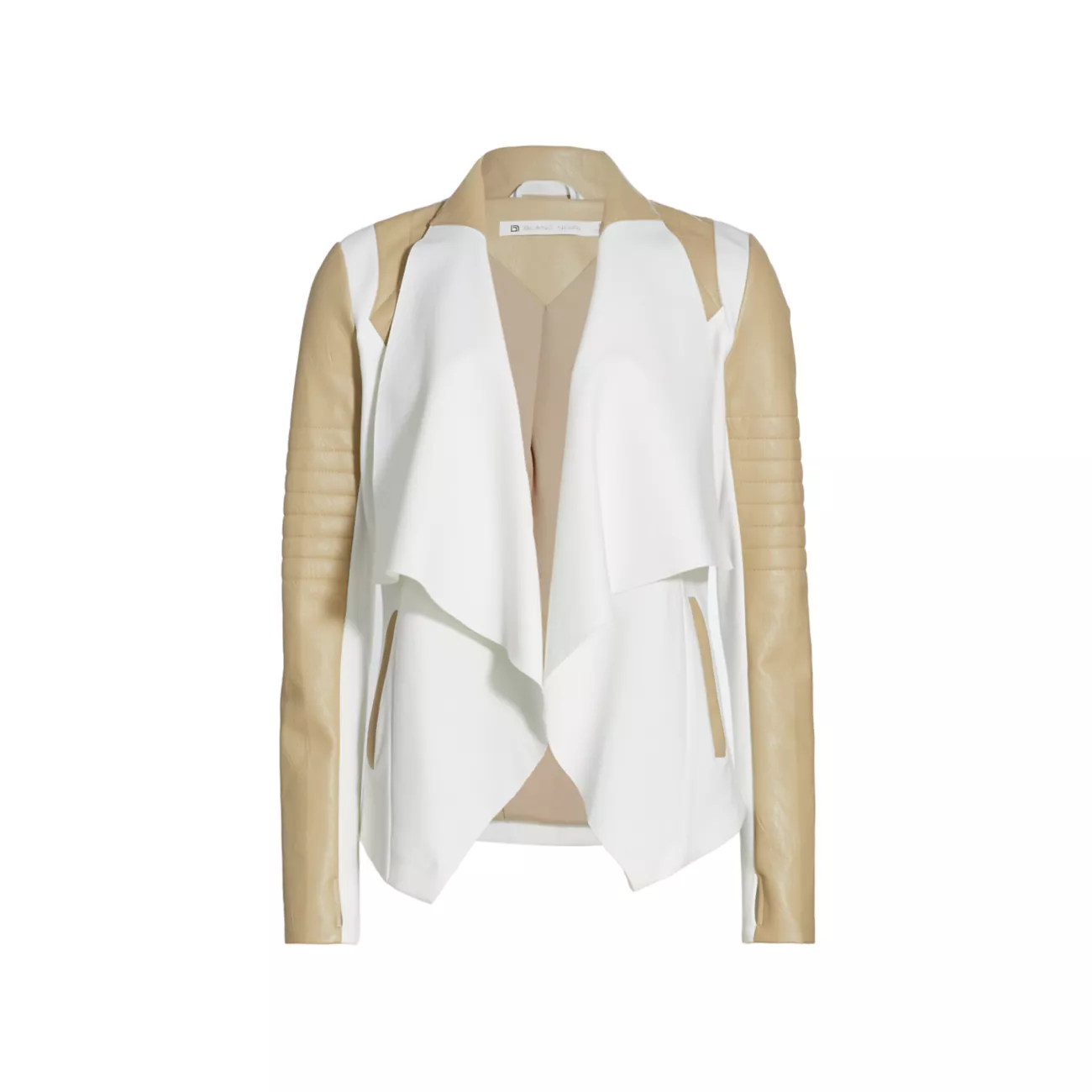 Контрастная куртка с драпировкой спереди Blanc Noir