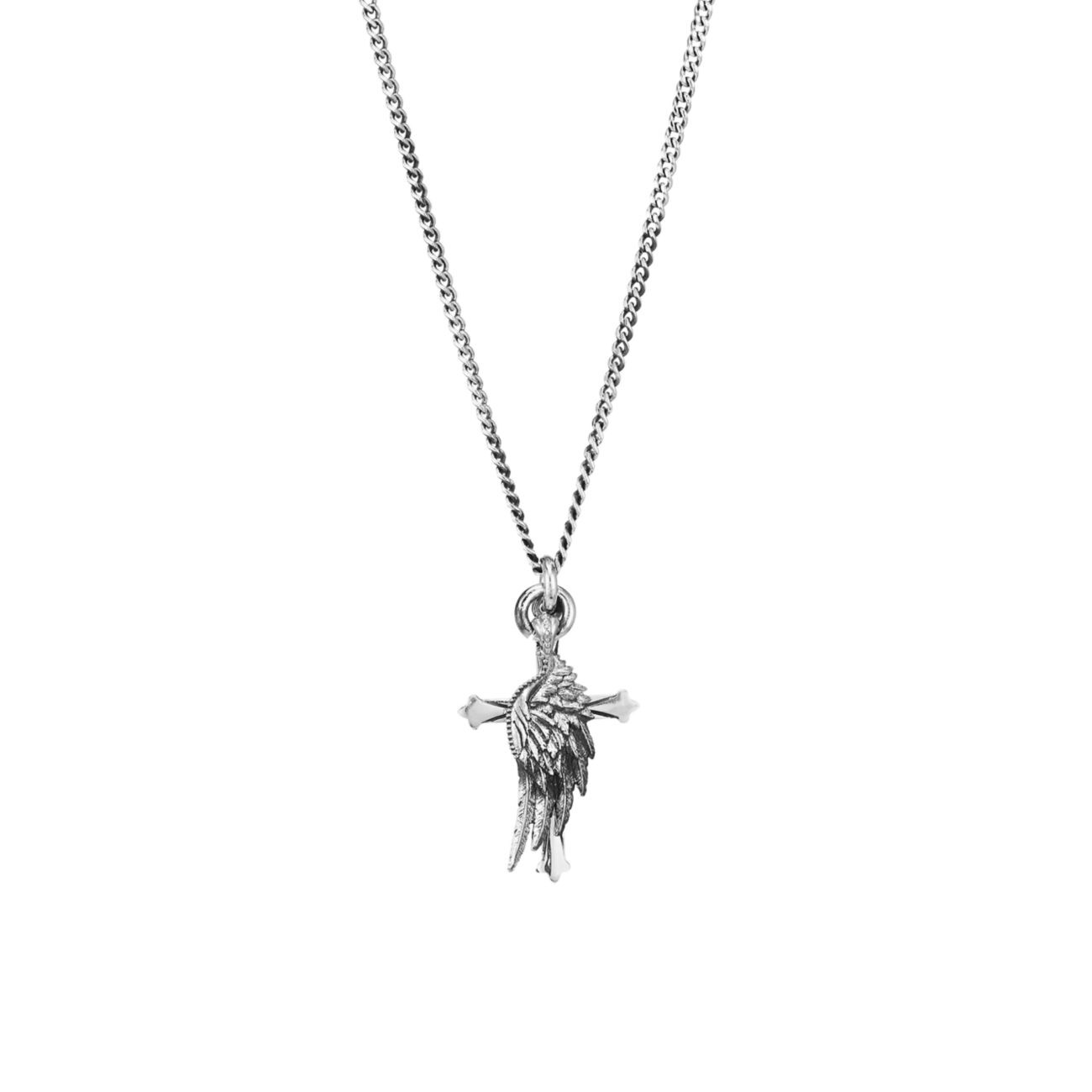 Ожерелье с подвеской в форме креста и крыла из стерлингового серебра Emanuele Bicocchi