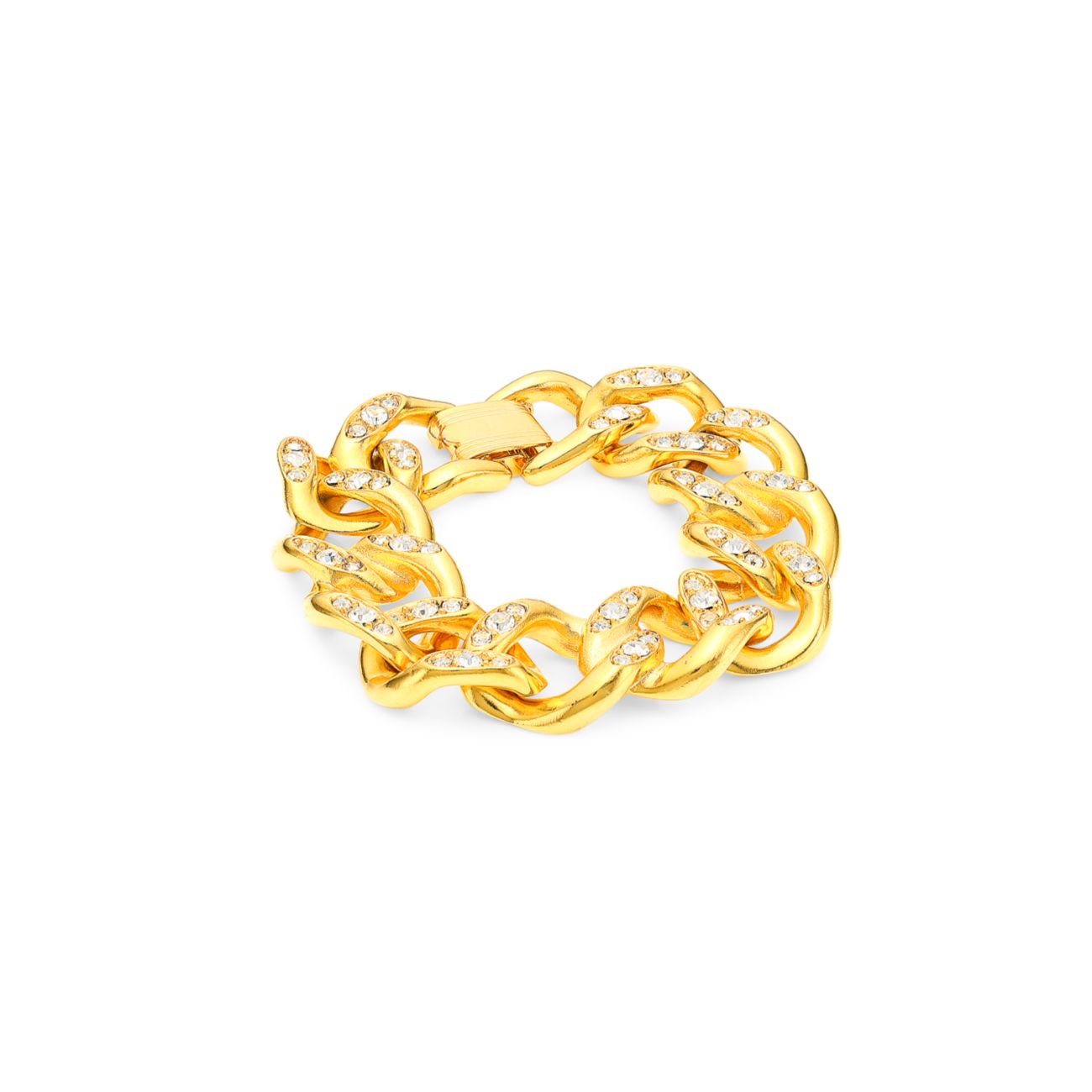 22-каратное желтое золото с покрытием & amp; Украшенный браслет Kenneth Jay Lane