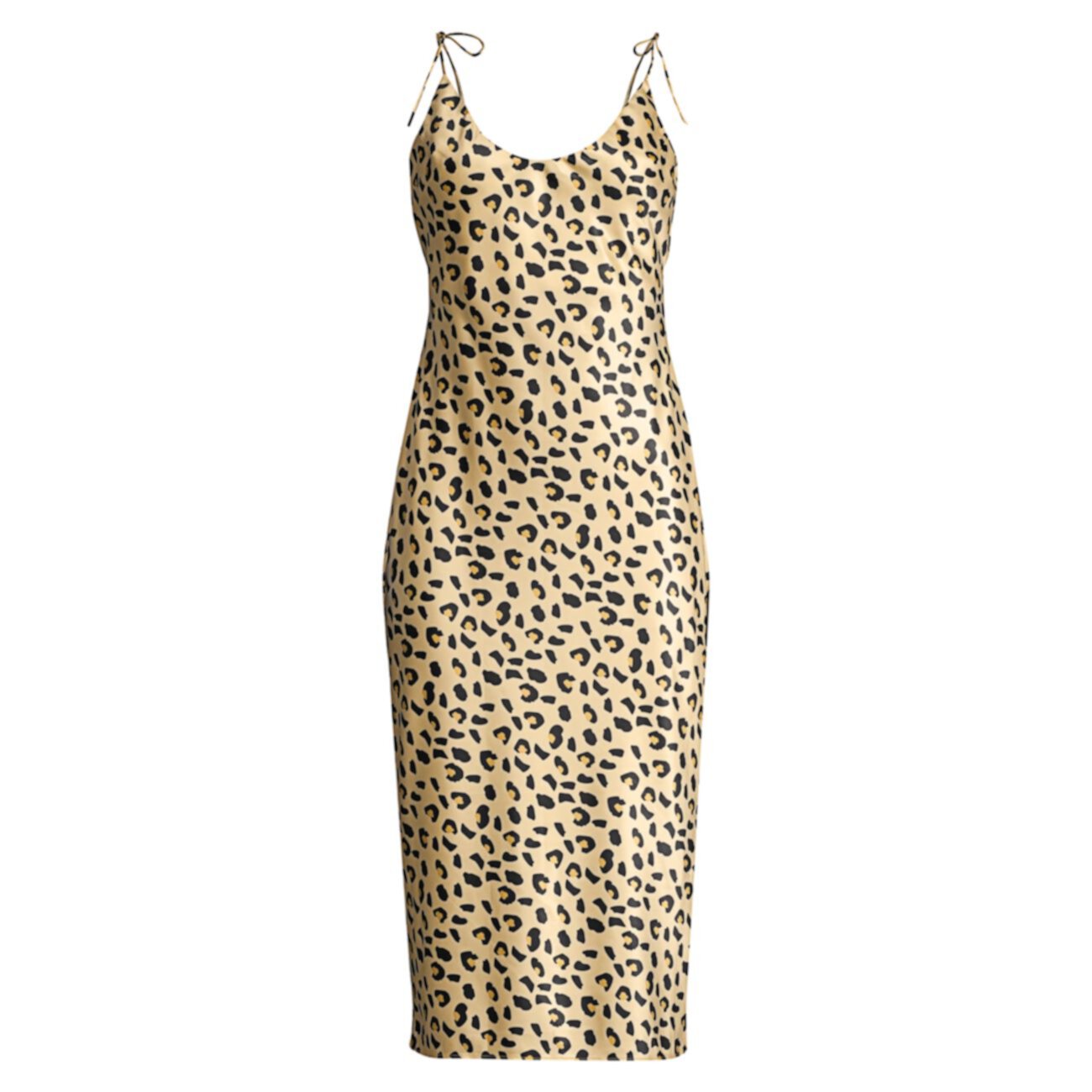 Атласное платье-комбинация с леопардовым принтом Aurora Christina Mestiza New York
