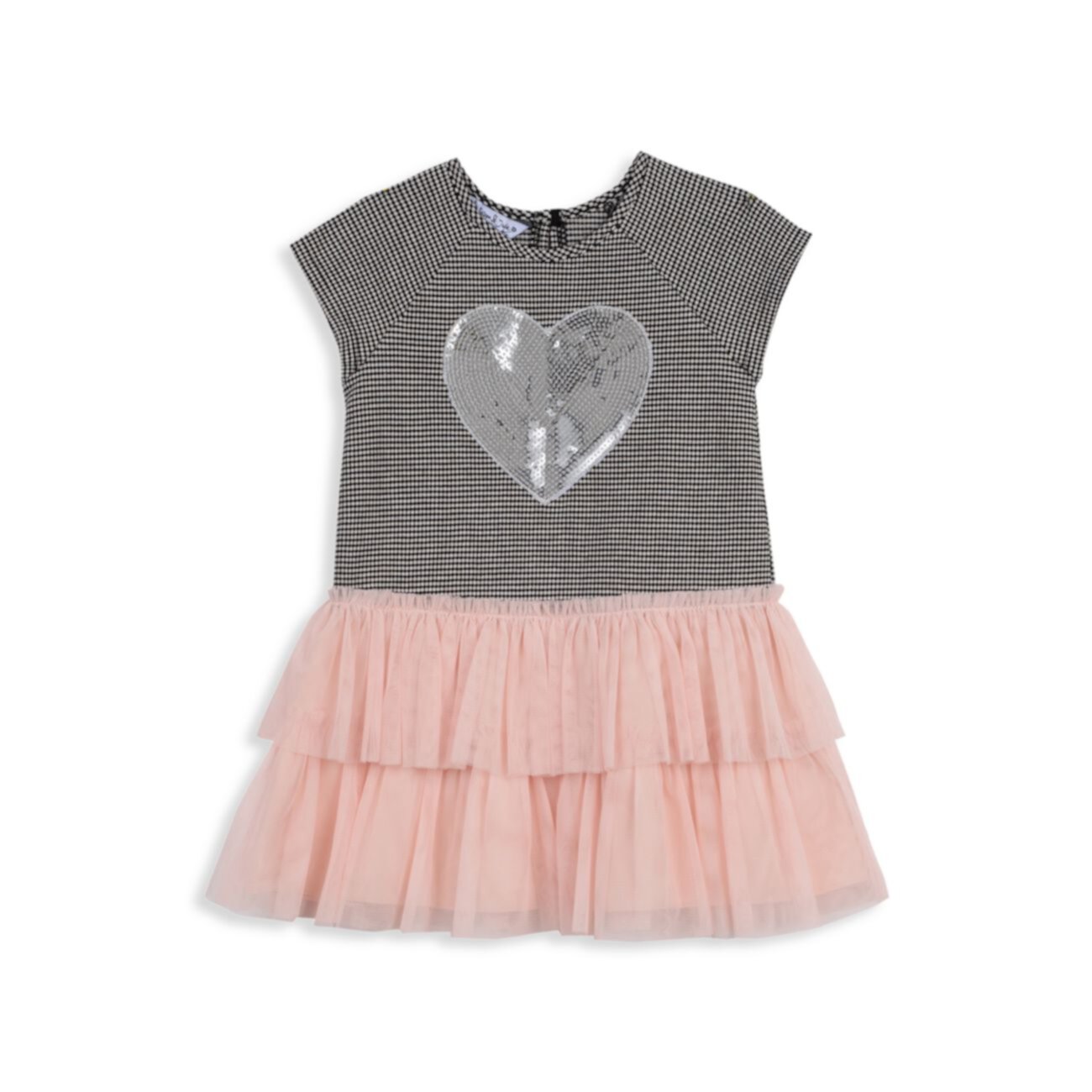 Многоярусная сетчатая юбка и юбка для маленьких девочек; Платье с пайетками в форме сердца Pippa & Julie
