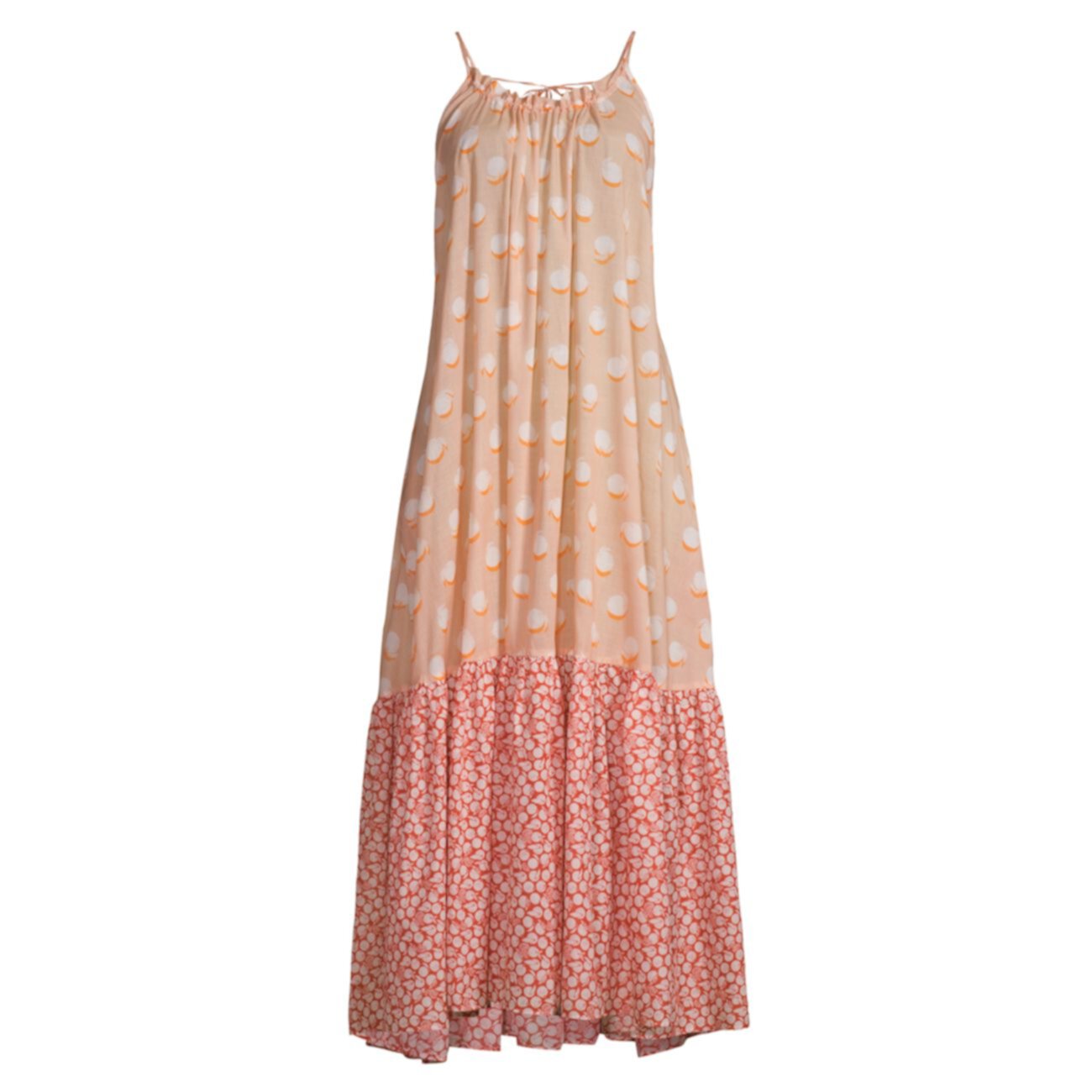 Платье со сборками и принтом апельсина Stella McCartney