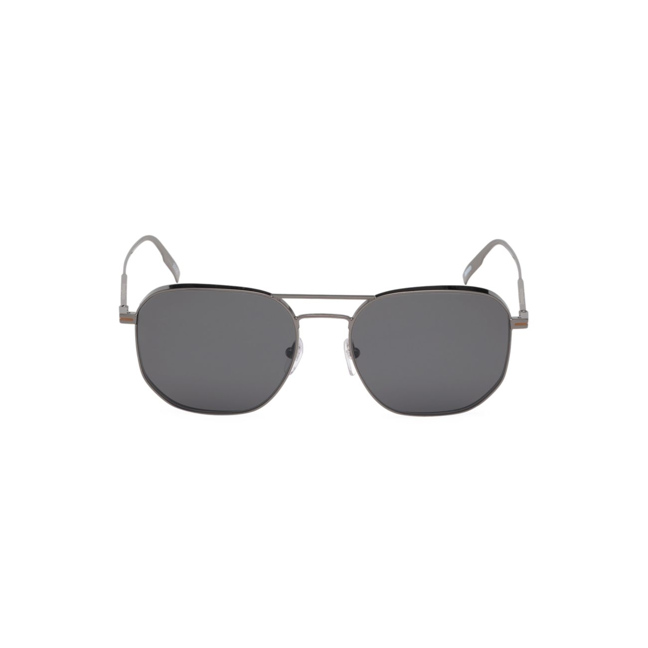 Круглые солнцезащитные очки-авиаторы из металла с поляризацией 56 мм Zegna