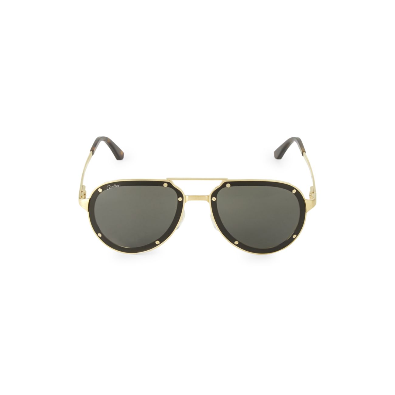 Титановые солнцезащитные очки-авиаторы 60 мм Cartier