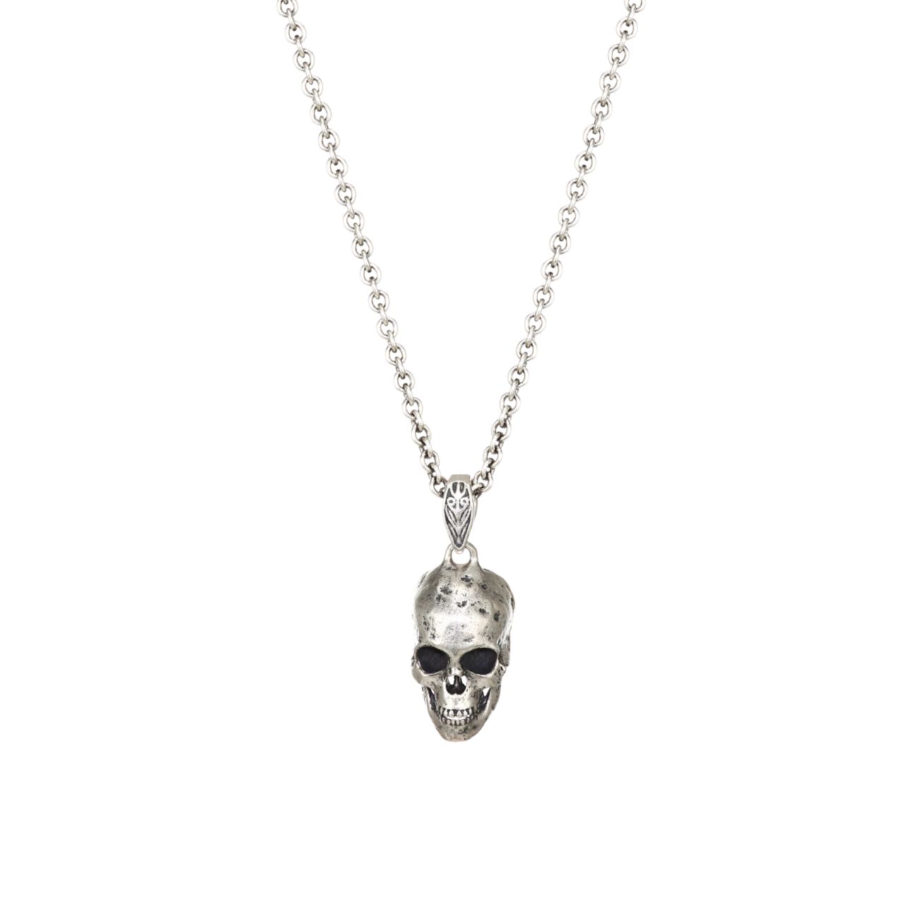Skulls &amp; Daggers Sterling Silver Pendant Necklace John Varvatos