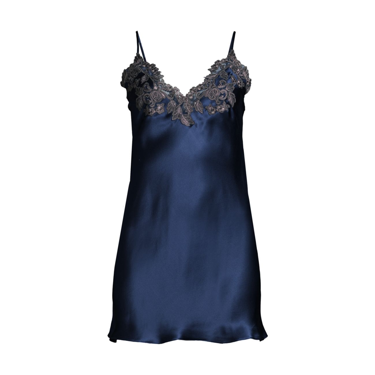 Кружевное атласное шелковое платье для сна Maison La Perla