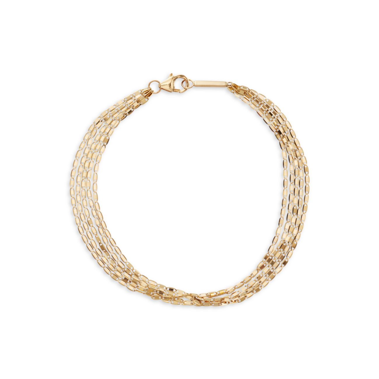 Браслет Mailibu из желтого золота 585 пробы с 5 цепочками Lana Jewelry