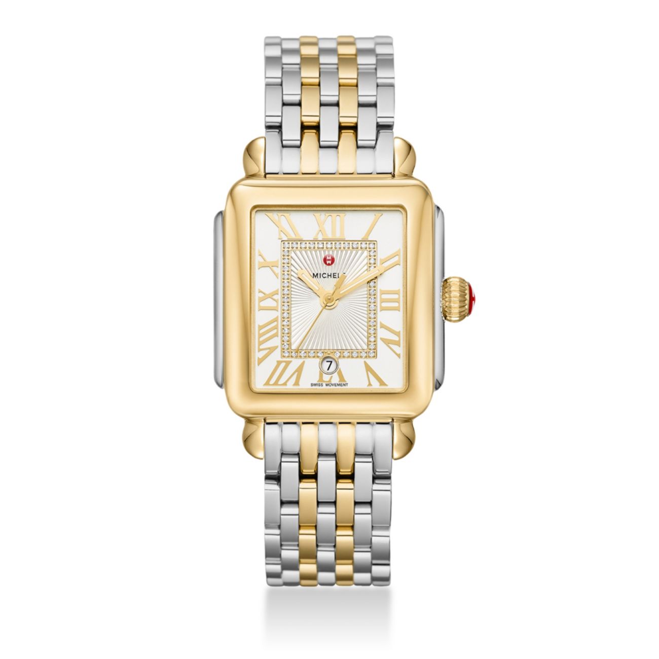 Deco Madison Diamond & amp; Двухцветные часы с браслетом из нержавеющей стали Michele