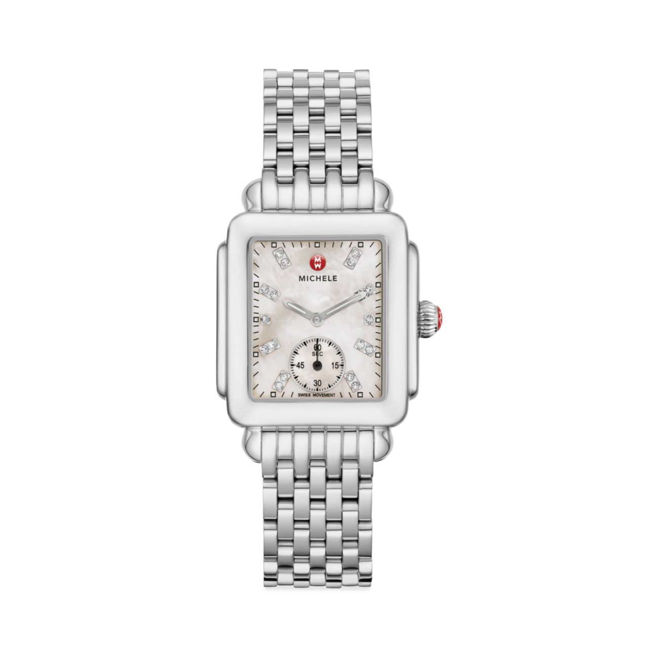 Deco 16 Diamond, перламутр & amp; Часы-браслет из нержавеющей стали Michele