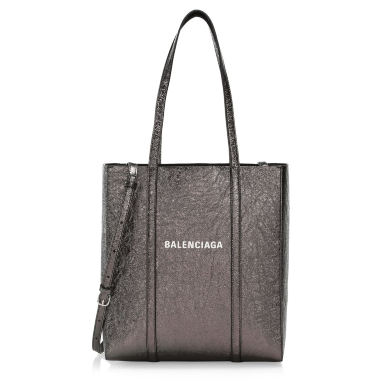 Кожаная сумка-тоут XS Everyday с эффектом металлик Balenciaga