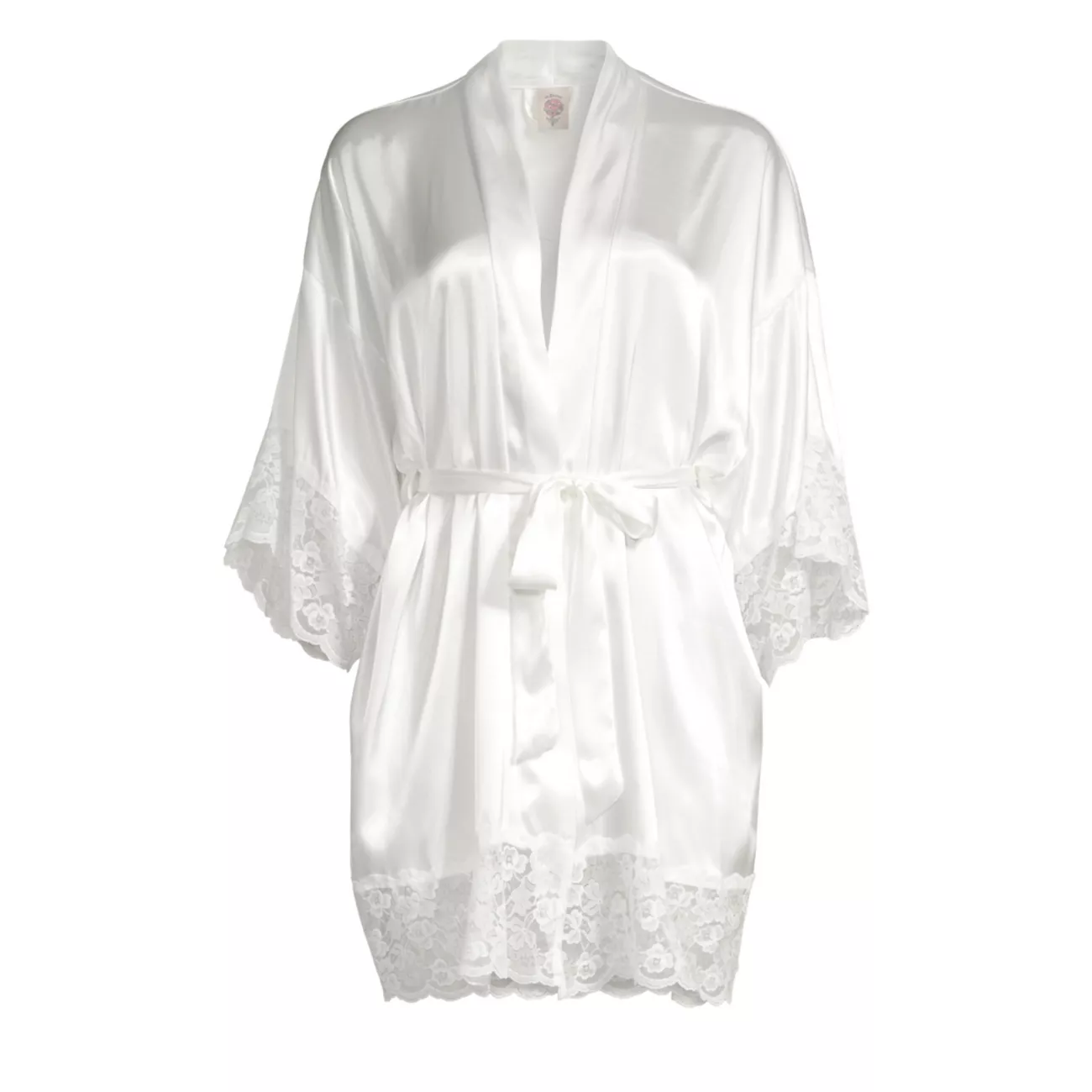 The Bride Satin &amp; Lace Wrapper Robe In Bloom by Jonquil
