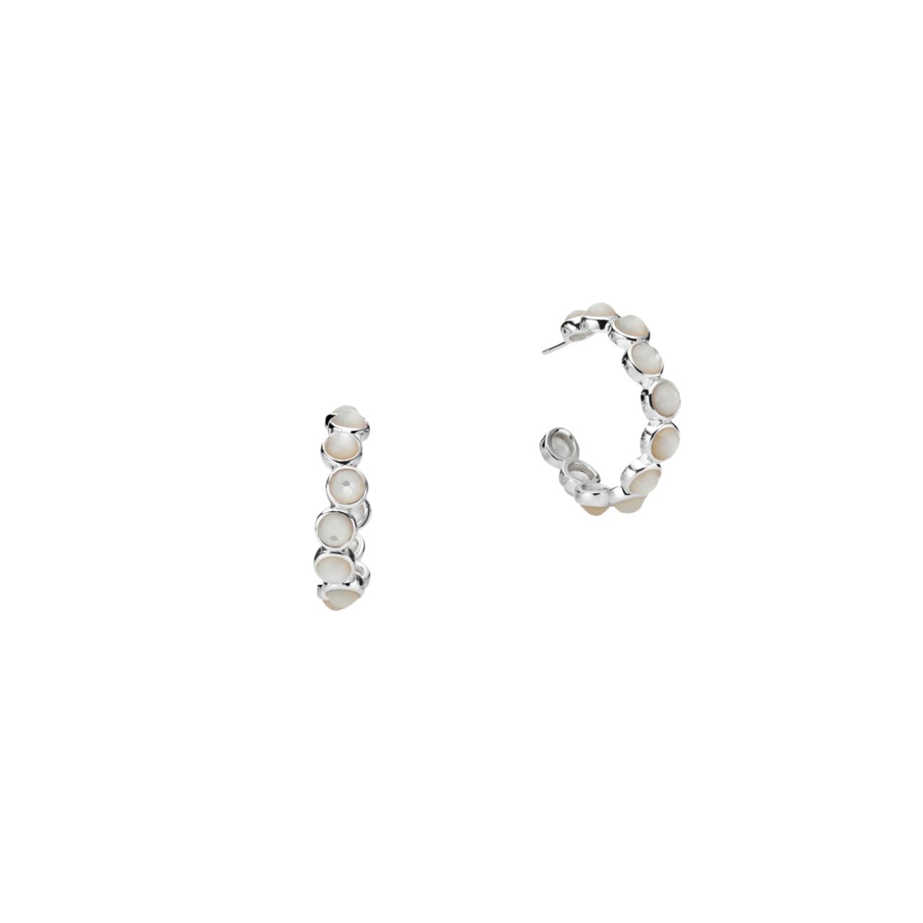 Lollipop® Sterling Silver & amp; Мини-серьги-кольца из цельного камня с перламутром Ippolita