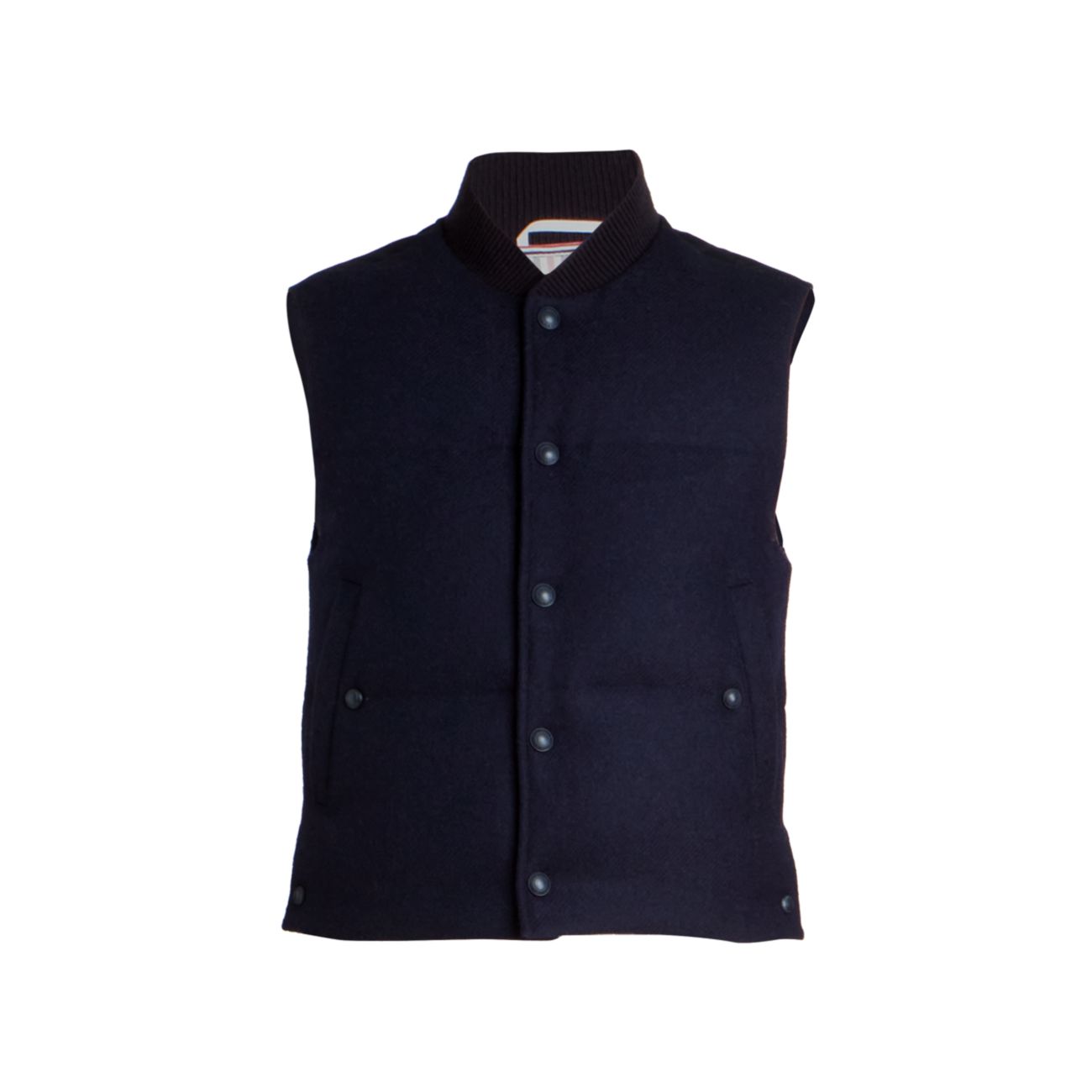 Down-Filled Wool Puffer Vest THOM BROWNE