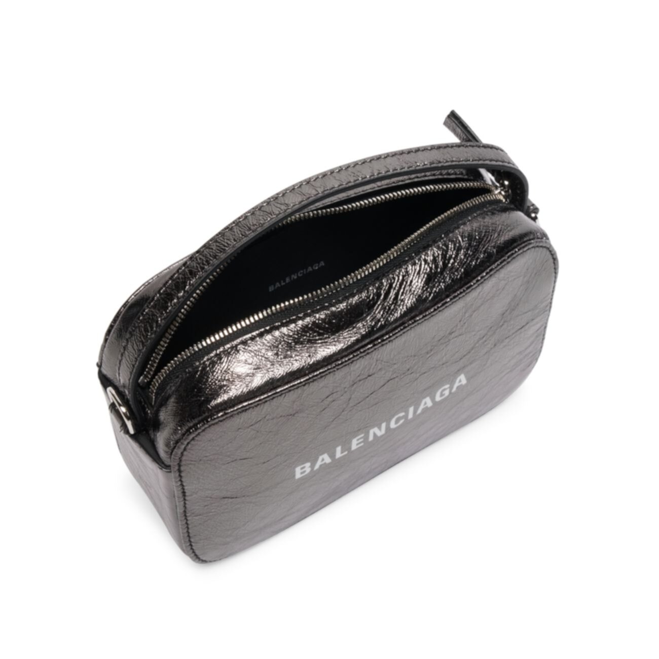 Кожаная сумка для фотоаппарата XS Everyday из кожи металлик Balenciaga