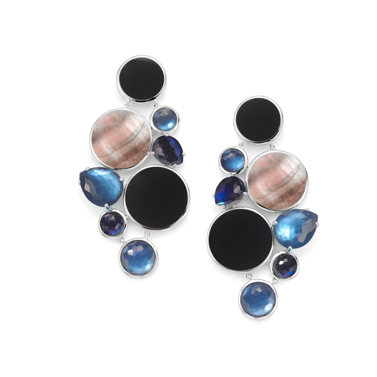 Wonderland Sterling Silver, Shell &amp; Multi-Stone Chandelier Earrings Ippolita