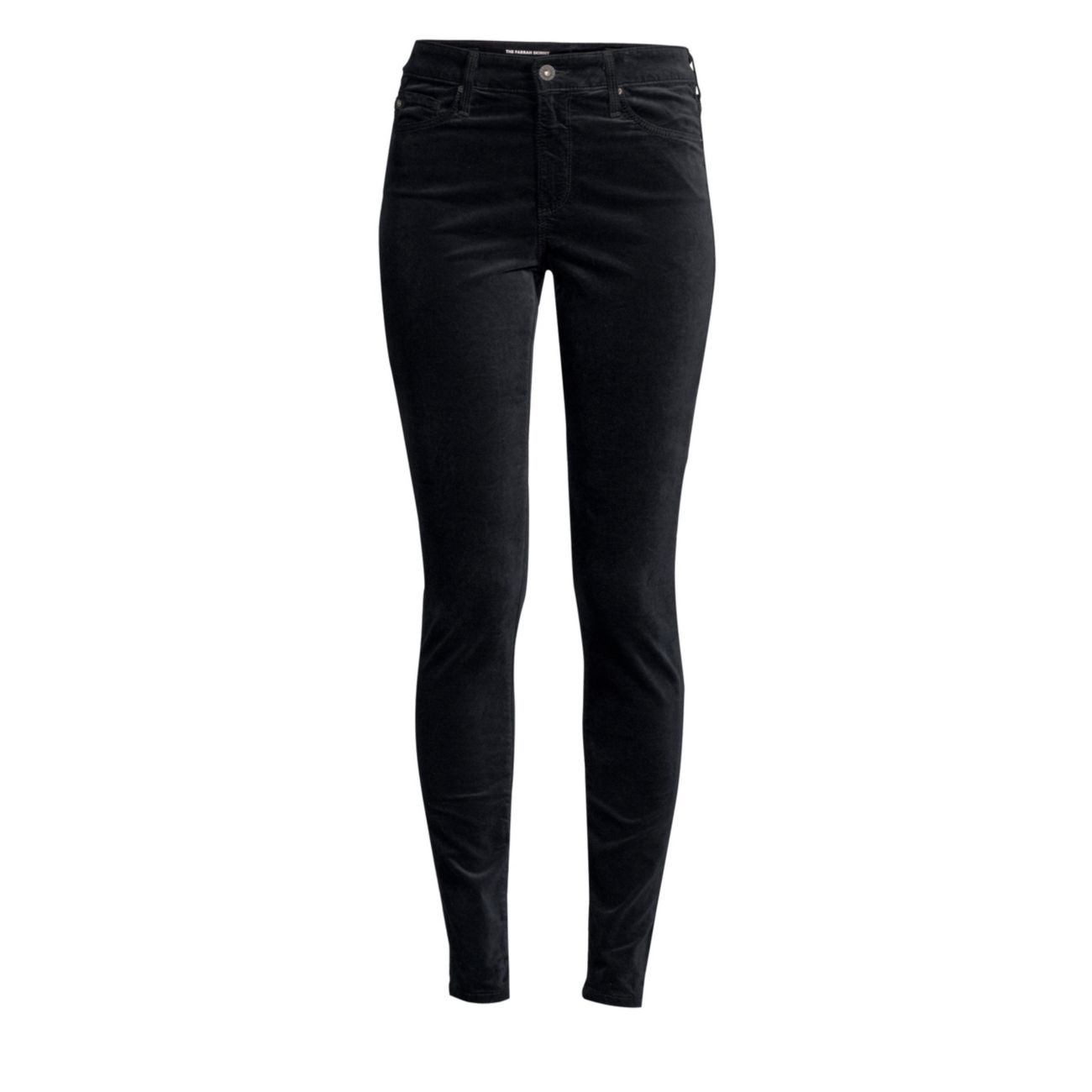 Бархатные узкие брюки Farrah с высокой посадкой AG Jeans