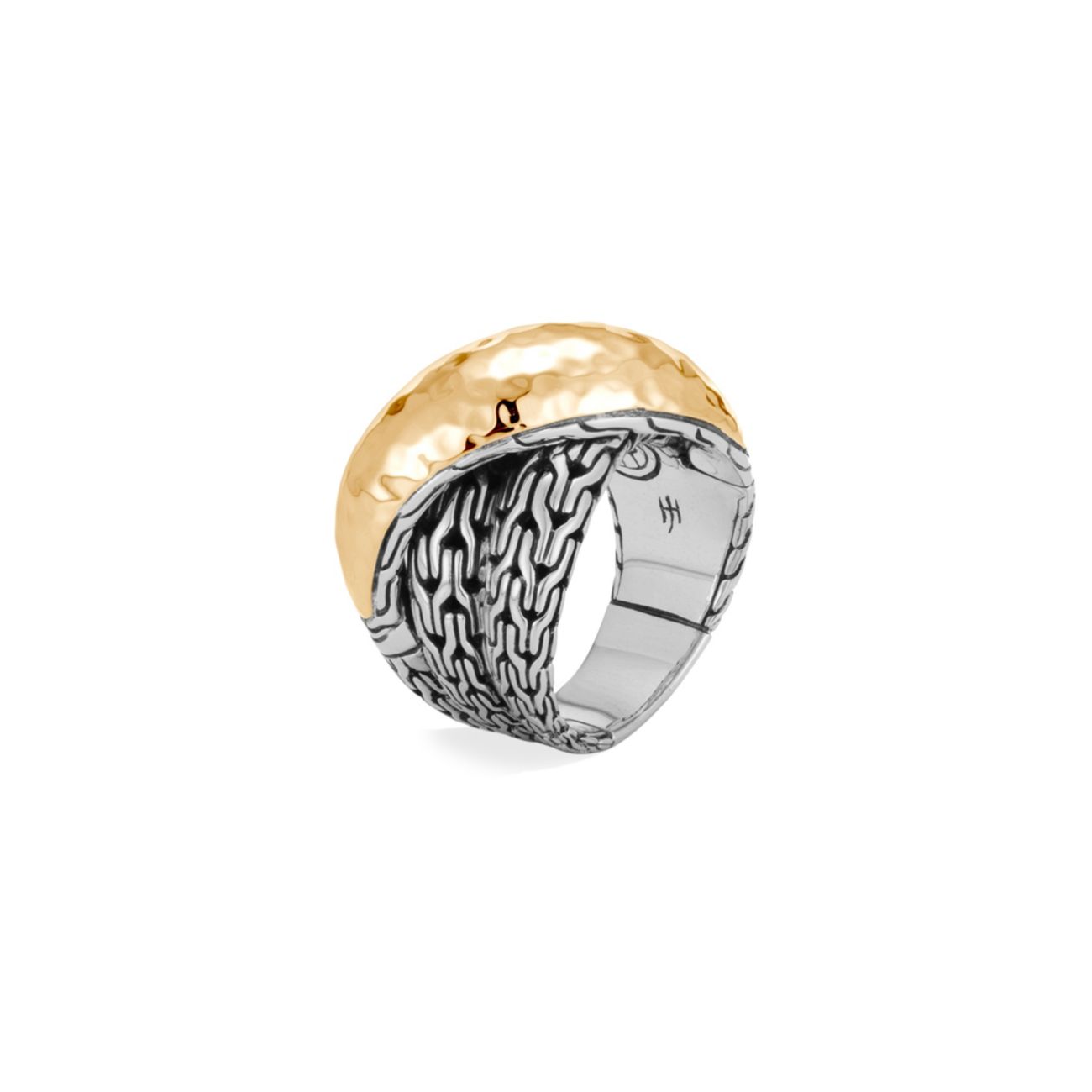 Классическая цепочка из 18-каратного золота & amp; Кольцо-кроссовер из стерлингового серебра JOHN HARDY