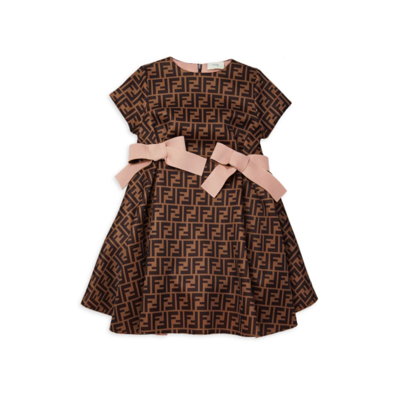 Маленькая девочка & amp; Платье для девочек из неопрена с логотипом по всей поверхности FENDI