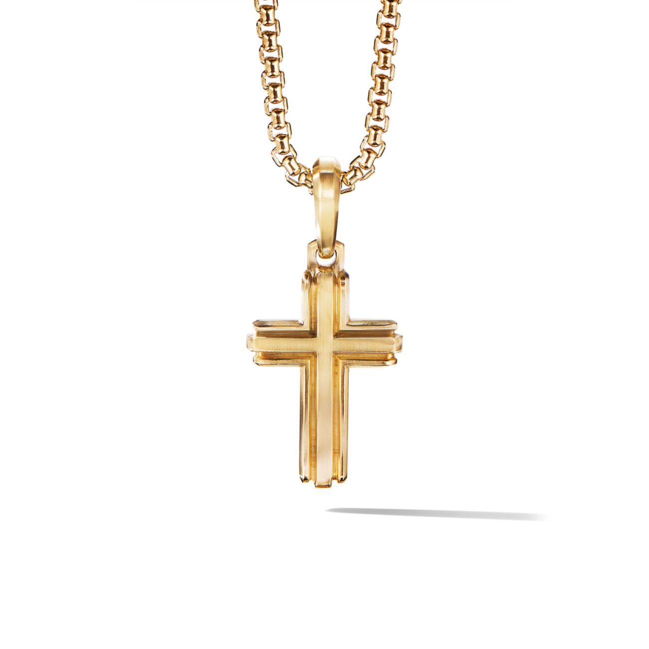 Кулон-крест из желтого золота 18 карат Deco David Yurman