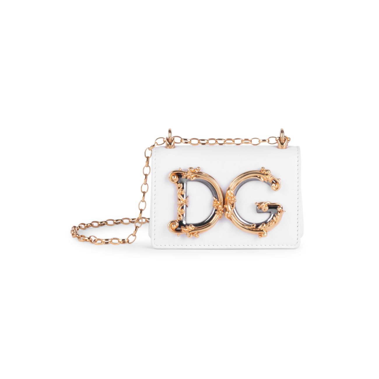 Кожаная сумка через плечо Micro D&G для девочек Dolce & Gabbana