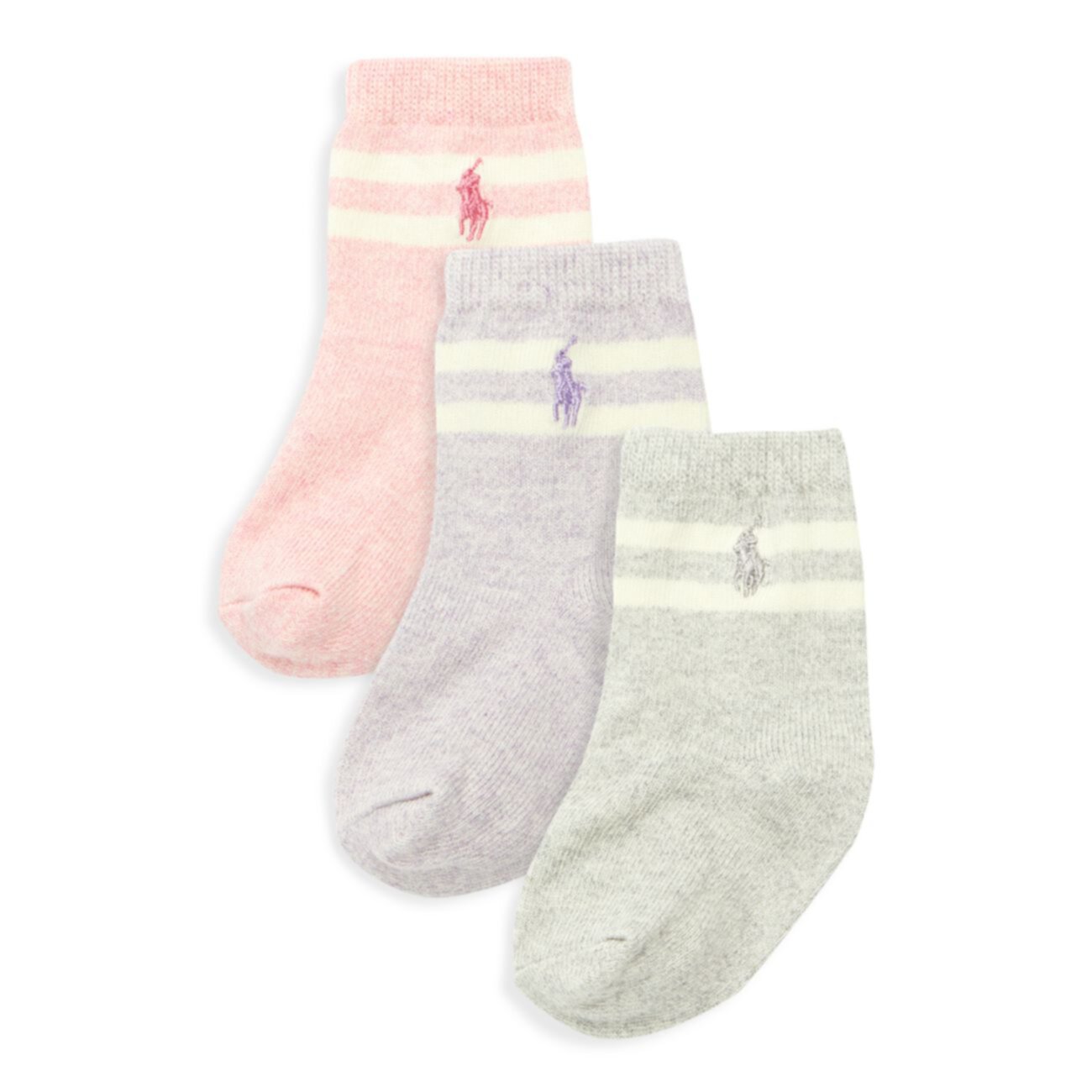 Набор из 3 вязаных носков в полоску для маленьких девочек Ralph Lauren