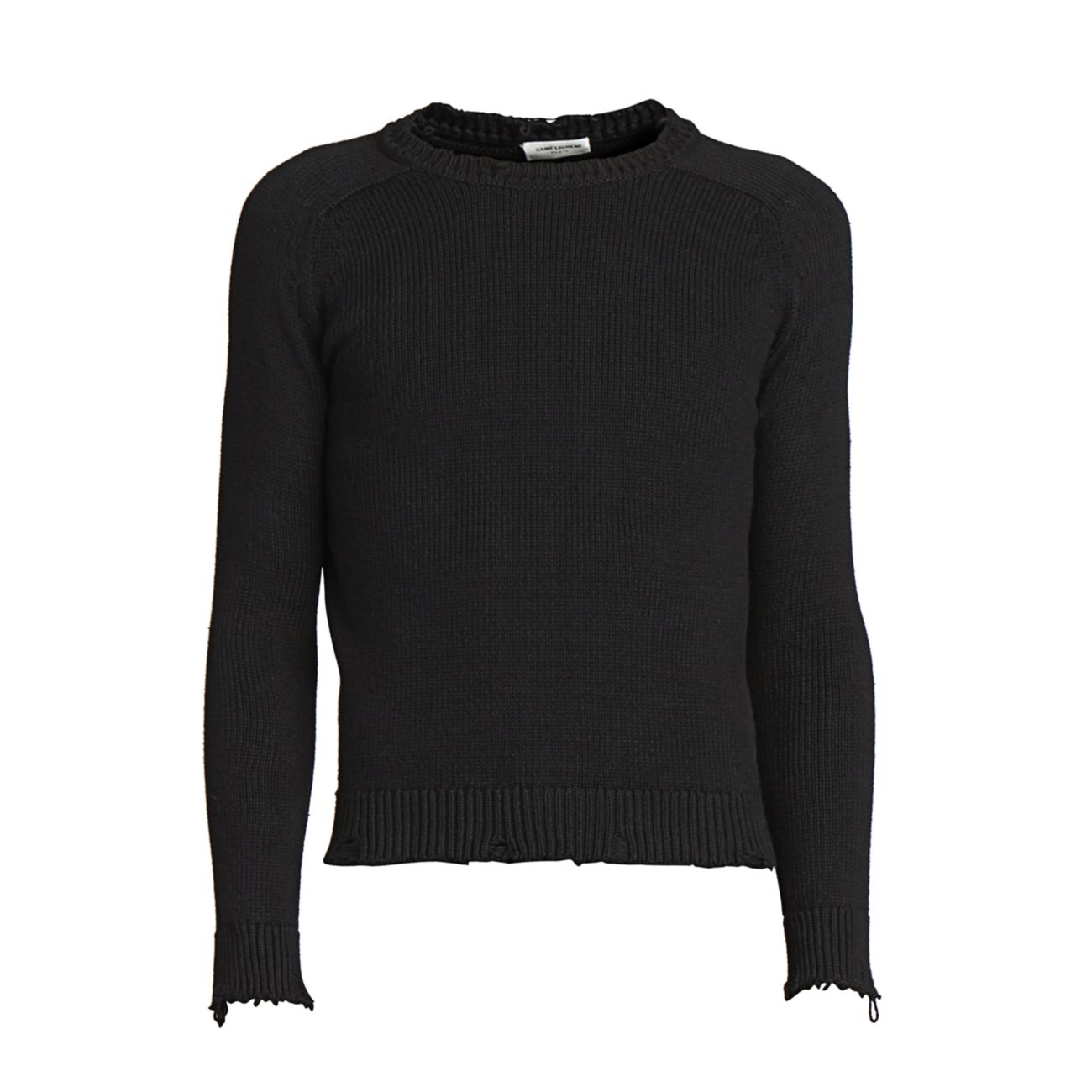 Заказать Свитеры Рваный вязаный пуловер Saint Laurent, цвет - черный ...