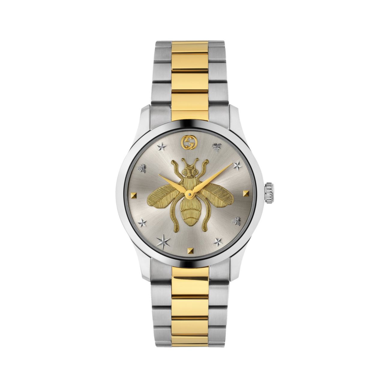 Нержавеющая сталь G-Timeless & amp; Часы с пчелиным покрытием из желтого золота с PVD-покрытием GUCCI