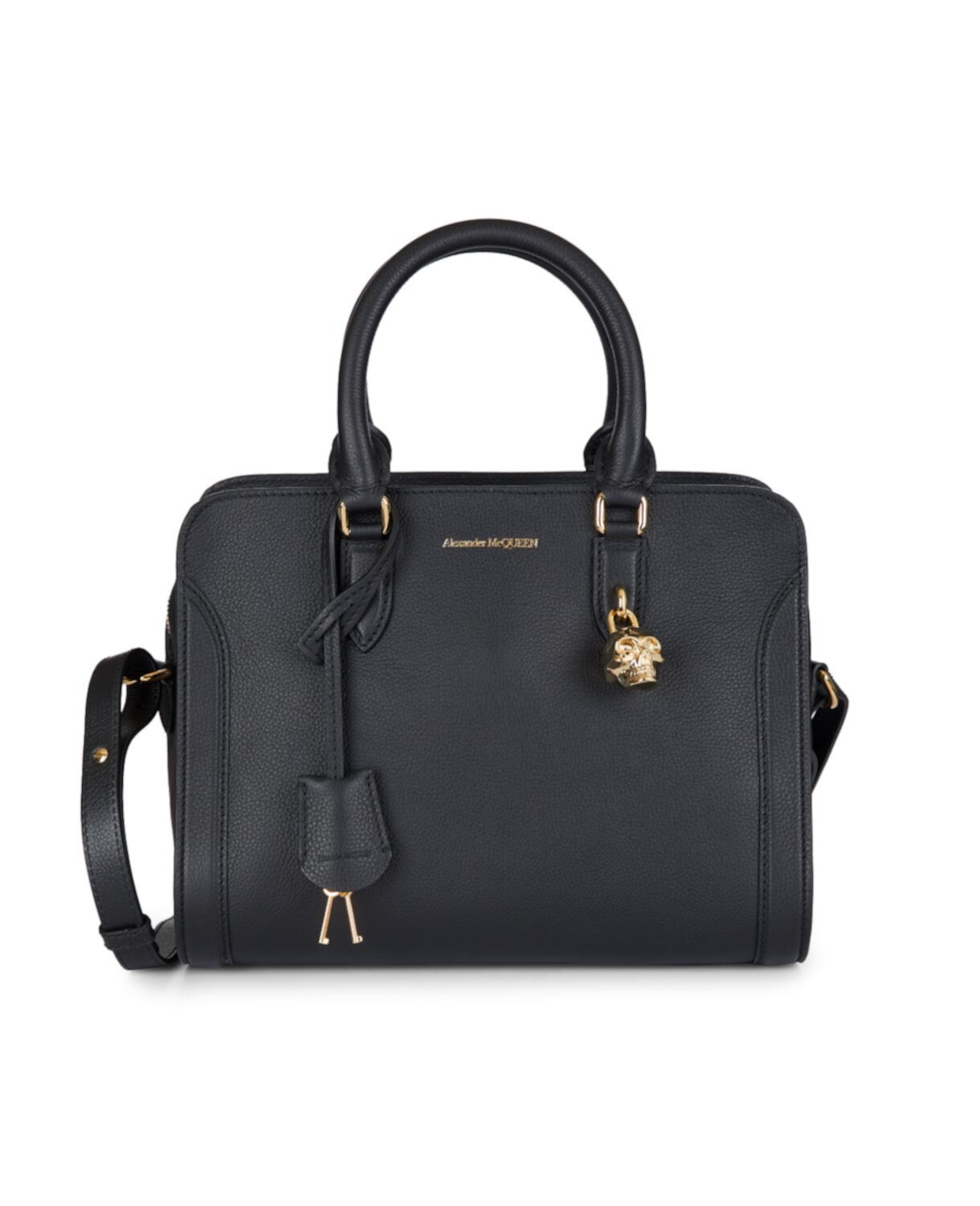 Маленькая сумка-портфель из шагреневой кожи Alexander McQueen
