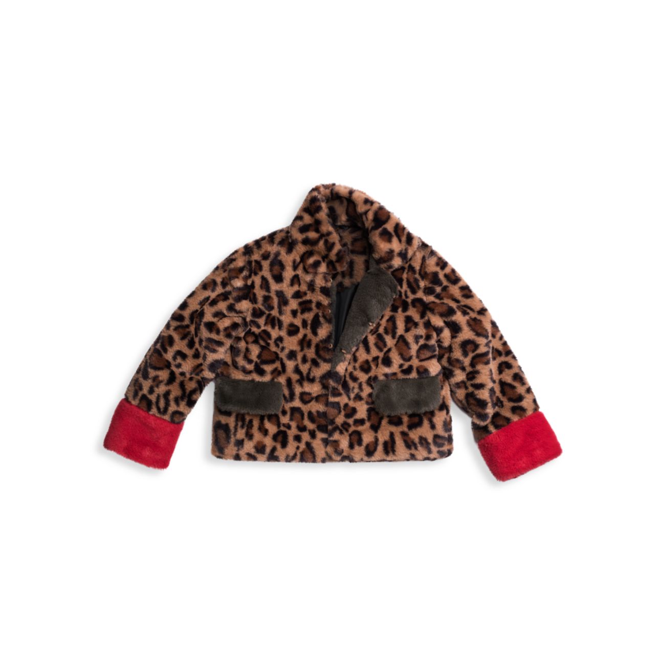 Куртка из искусственного меха с леопардовым принтом для девочек Imoga