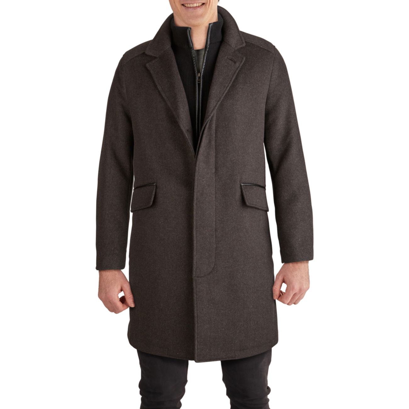 Классическое верхнее пальто из шерсти Novelty Cole Haan