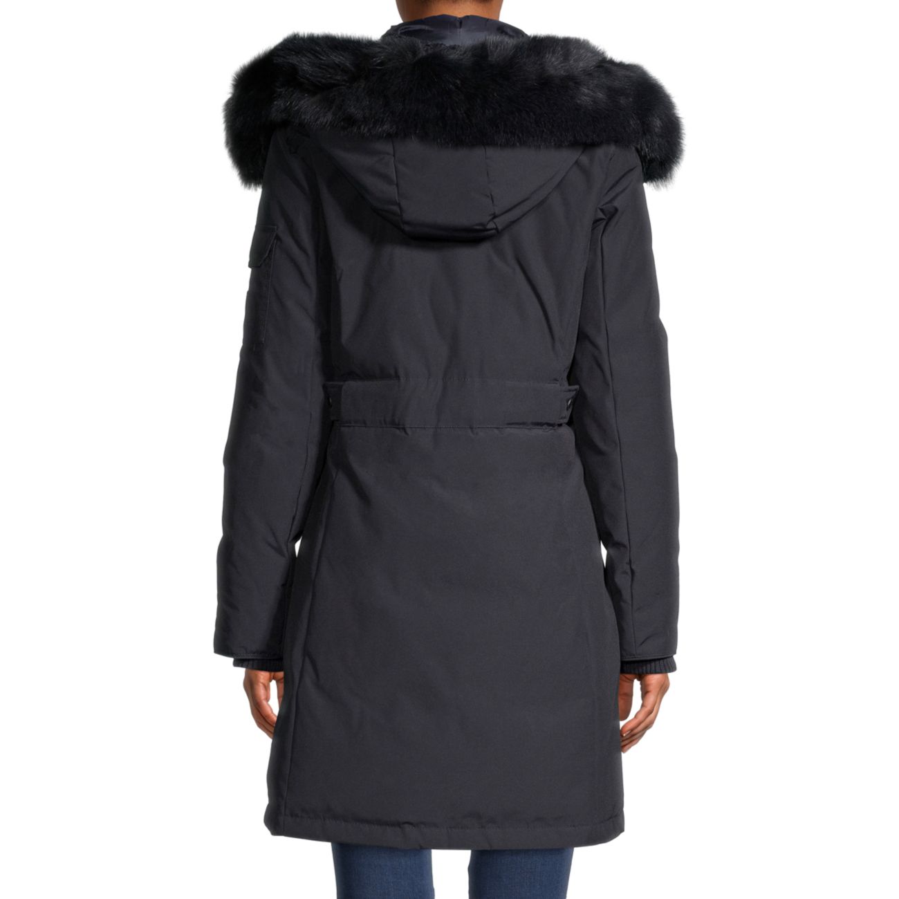 Down-Filled Faux Fur & Blue Fox Fur Hood Parka Jacket 1 MADISON