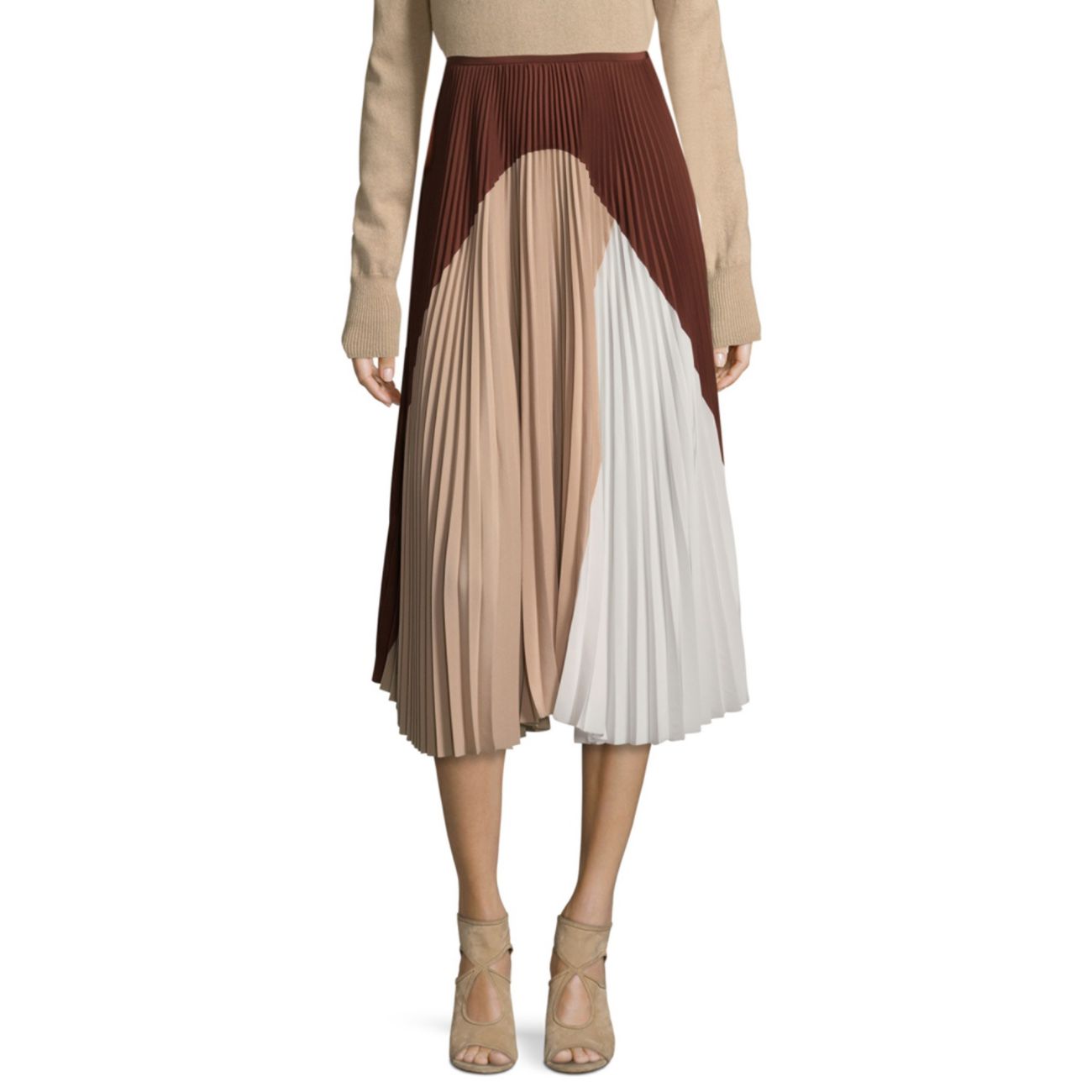 Silk Colorblock Skirt Agnona